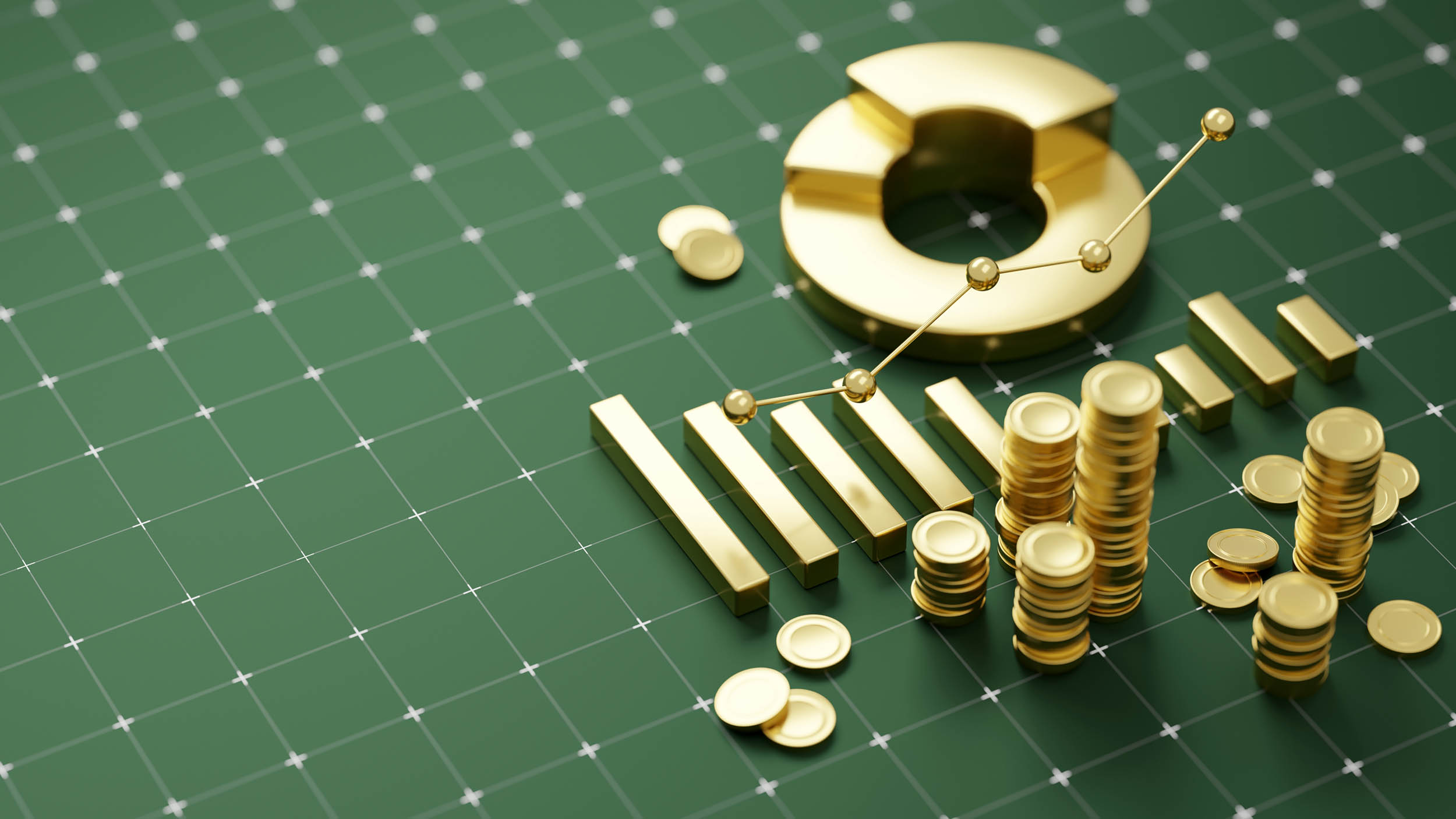 Interest and coins representing tax growth