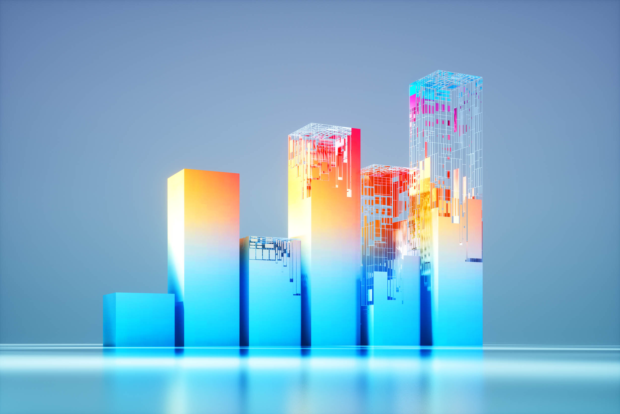 Digital graph visualizing stock growth and financial planning