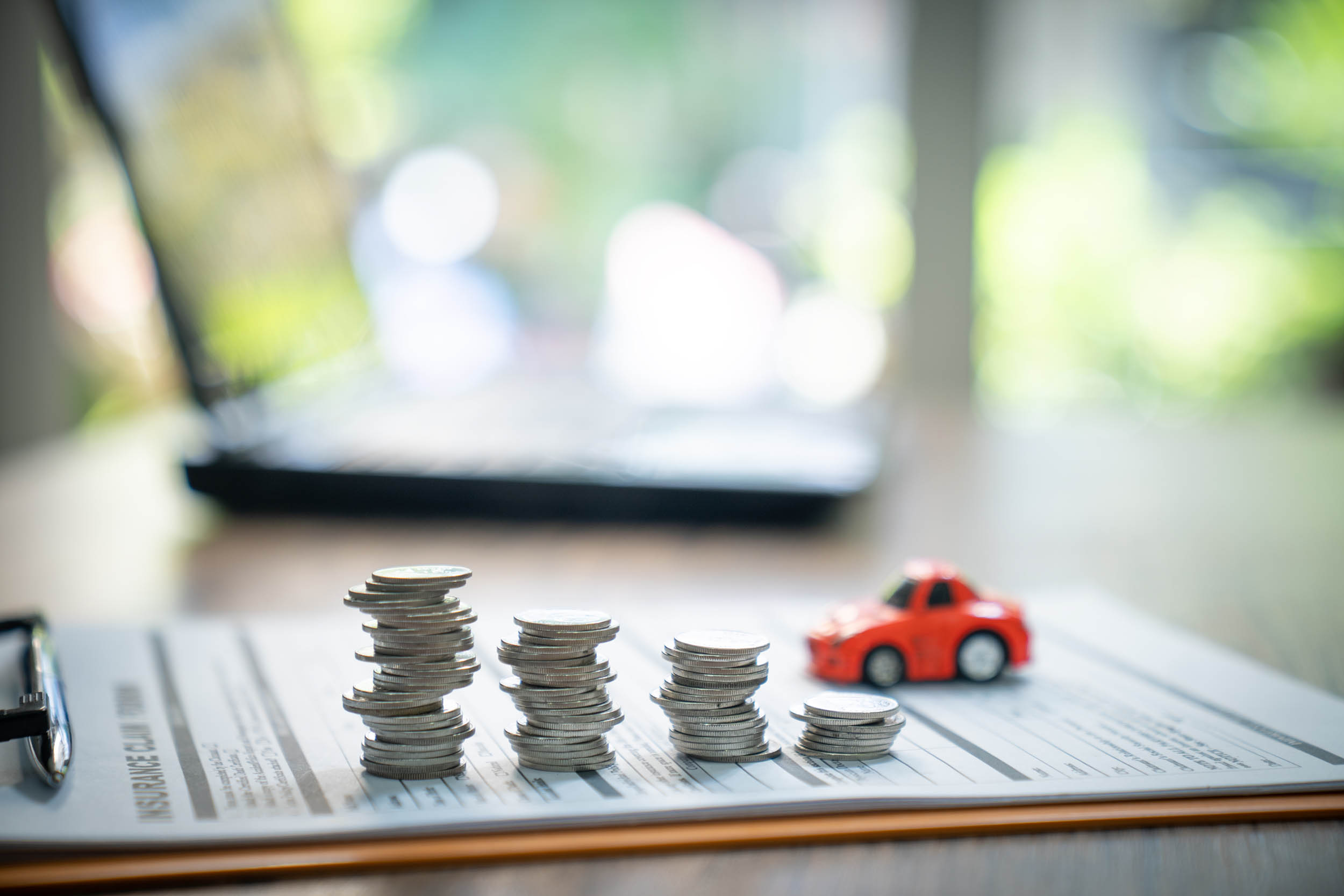 Taxpayer evaluating tax records and financial figures