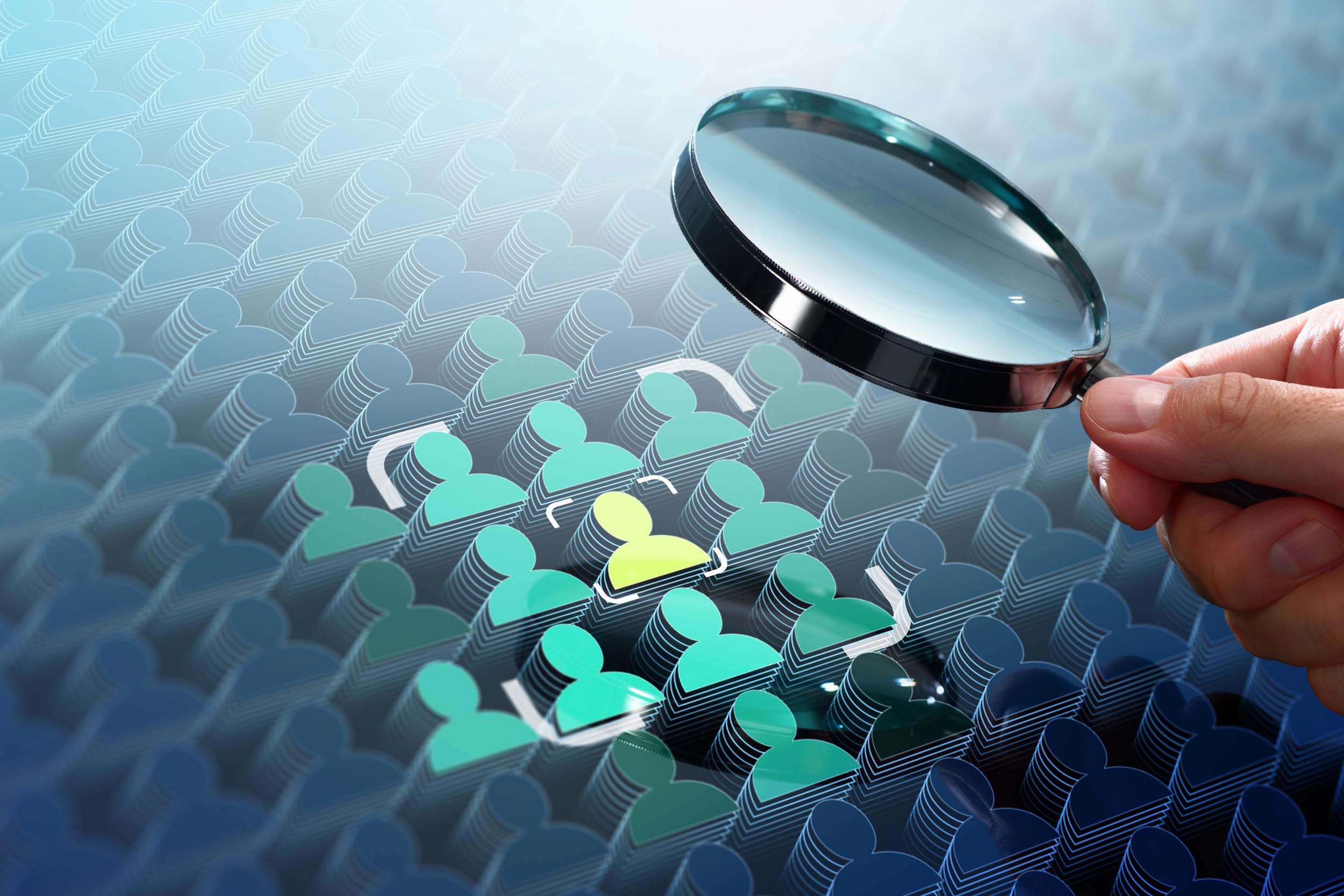 Magnifying glass focusing on financial details