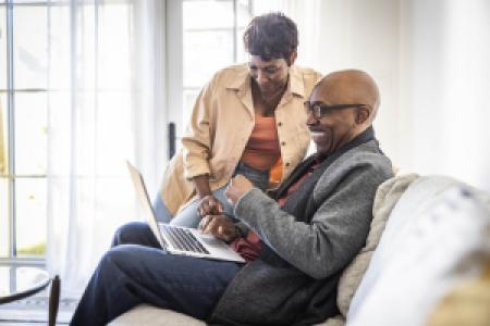 an elder couple doing financial planning