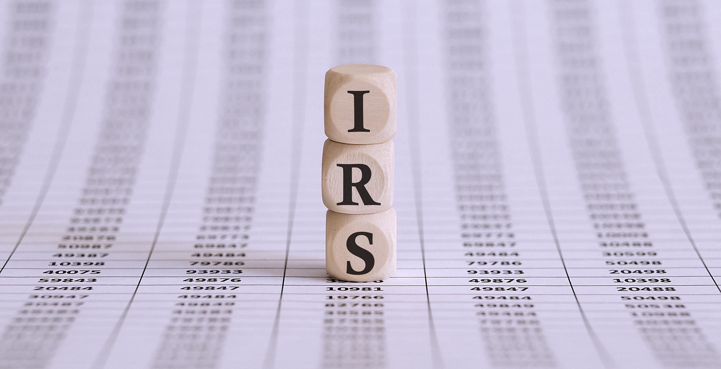 IRS block on spreadsheet representing tax deadlines