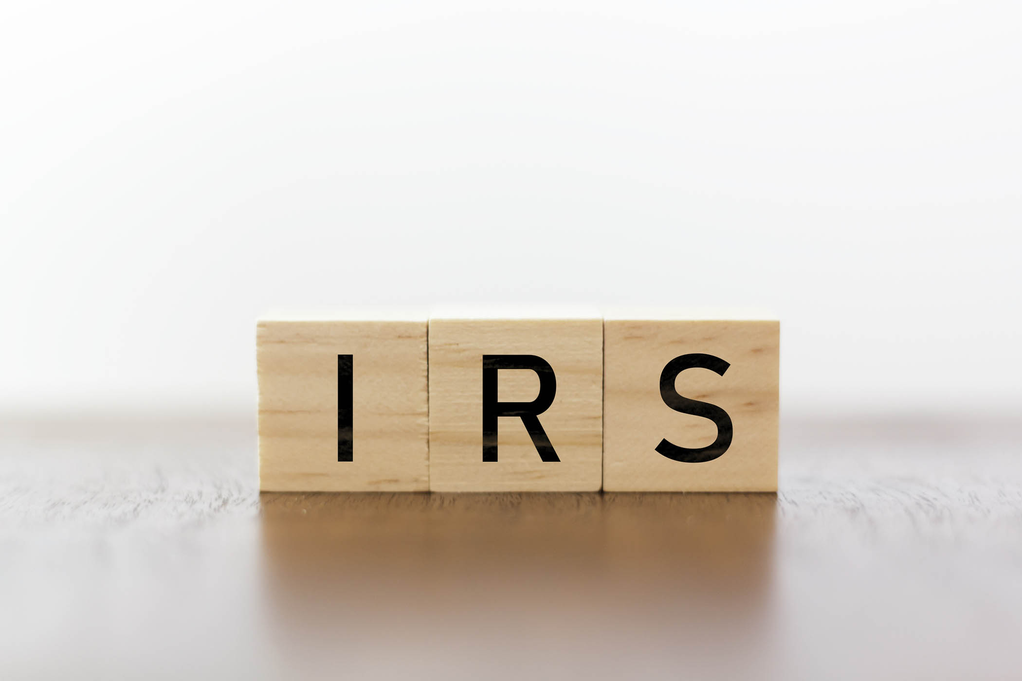 IRS tax forms and block text