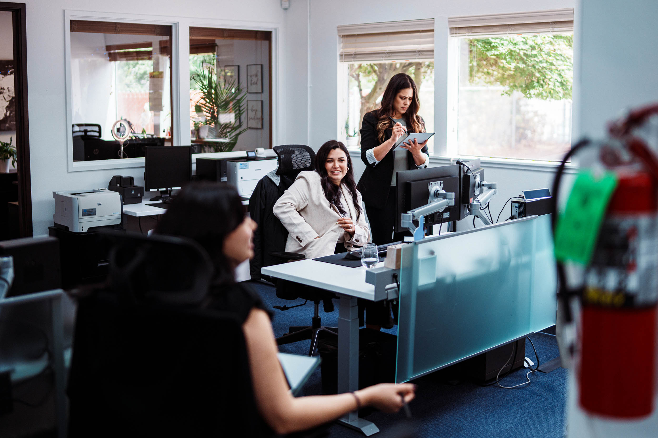Colleagues discussing business startup strategy