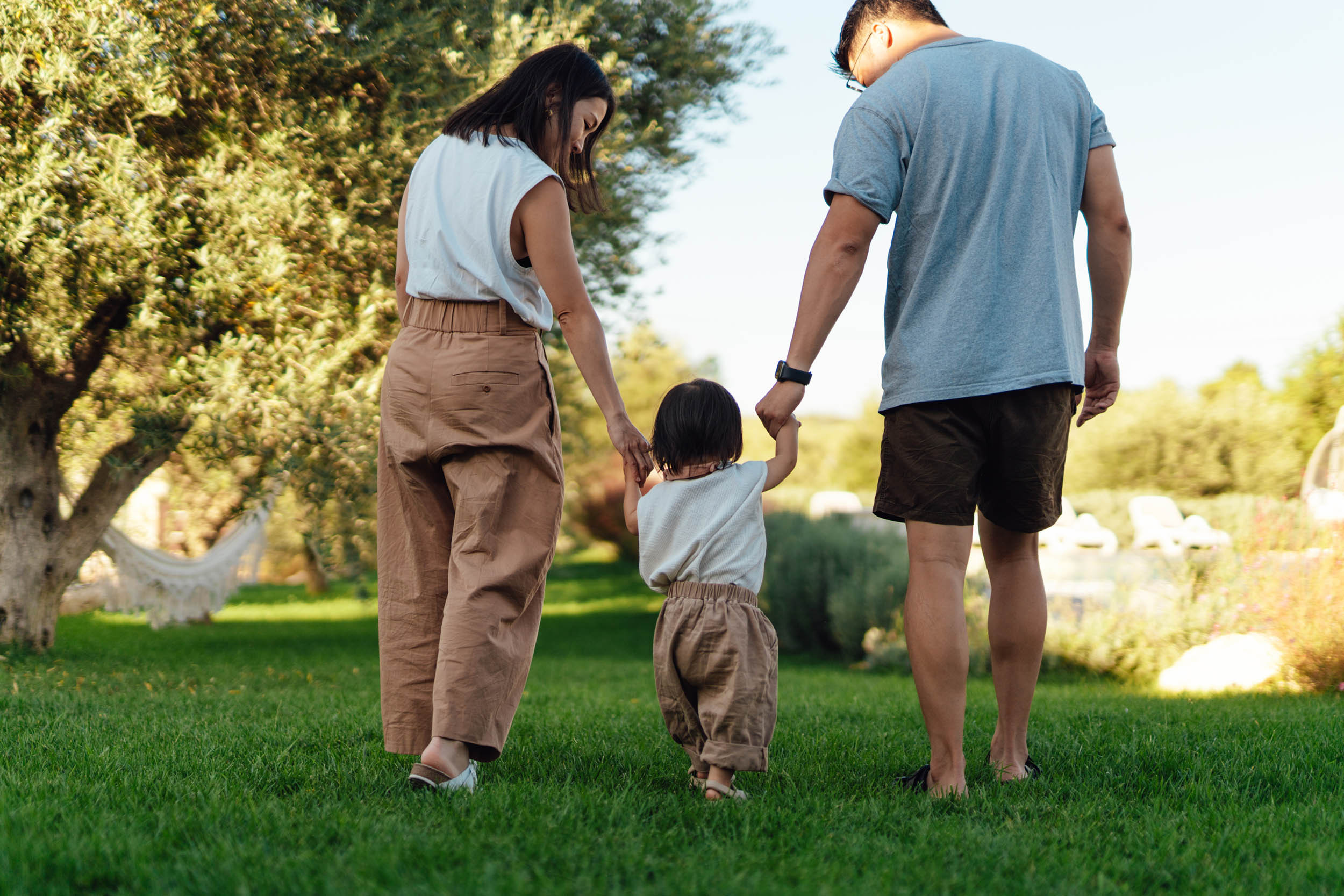 happy young family with a small child
