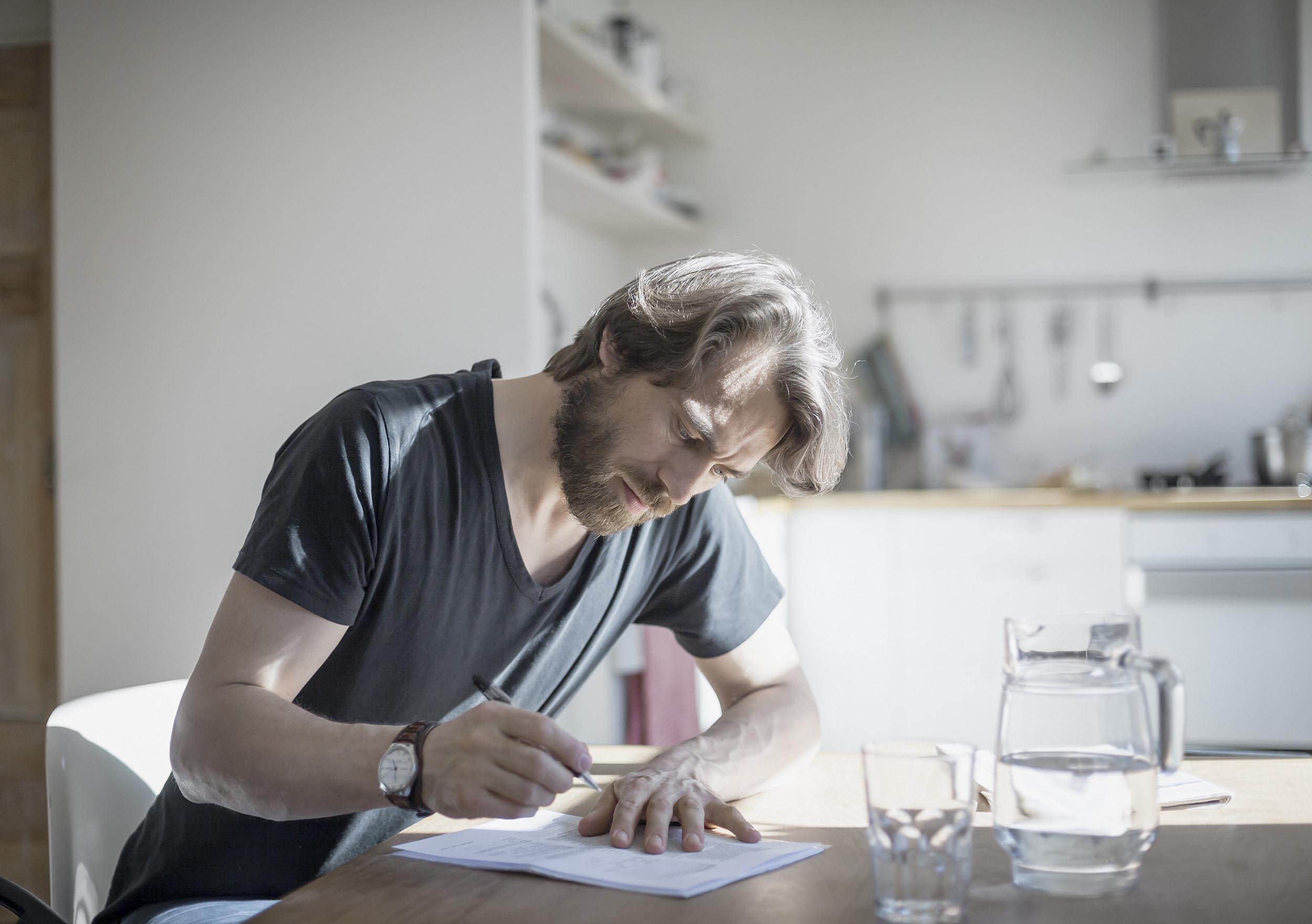 Image of a professional working on taxes