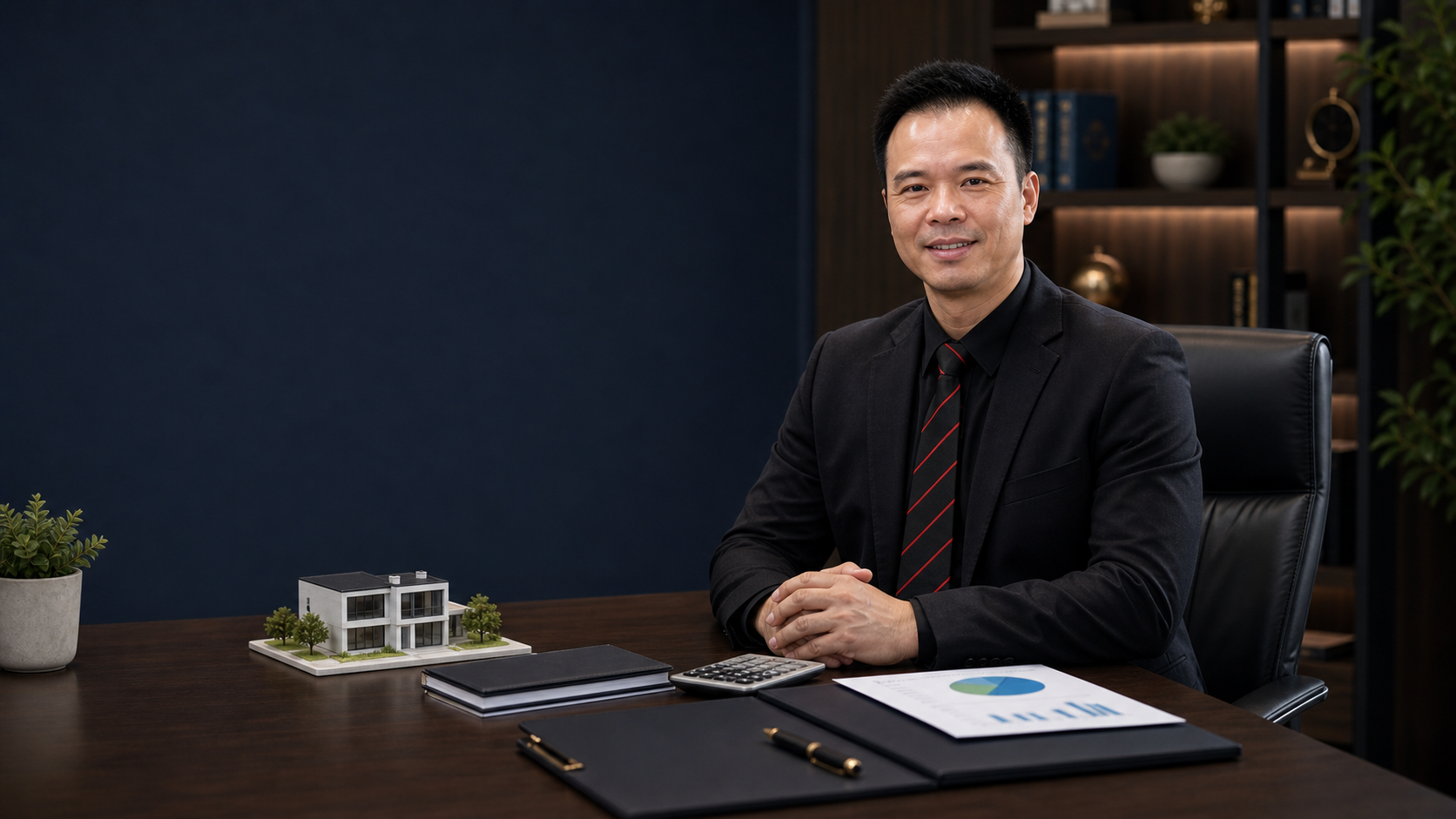 Jeff Huang, CPA, meeting with clients about complex tax preparation and planning