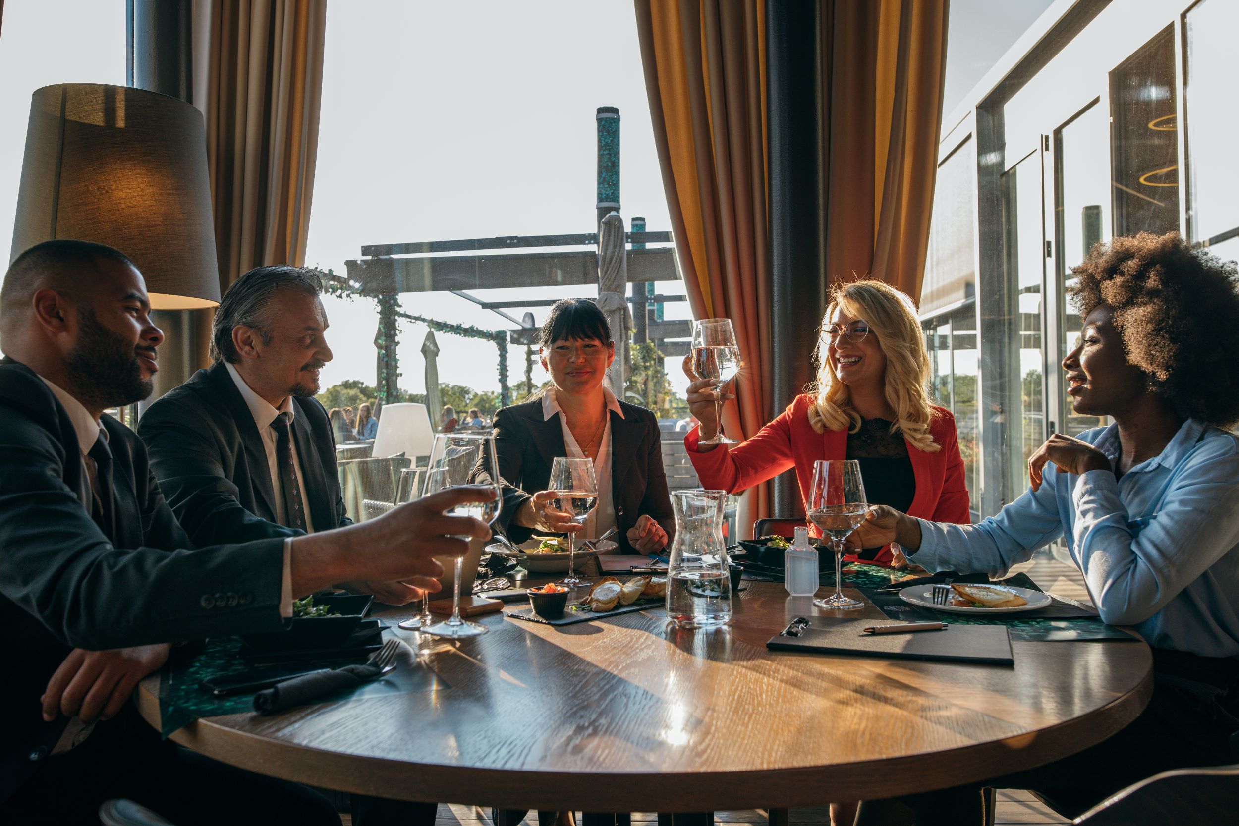 Business owners discussing financial planning