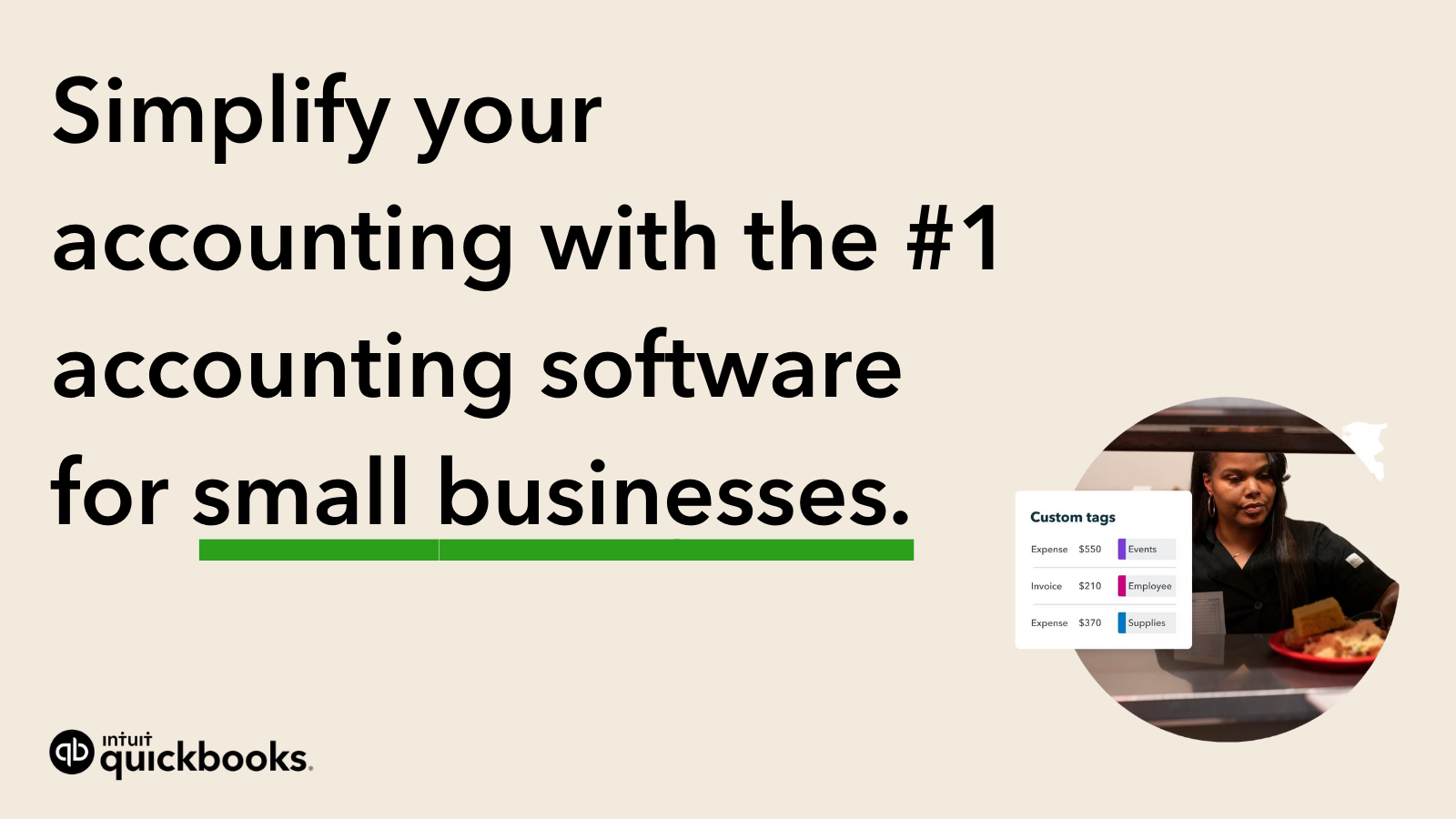 Simplify your accounting with QuickBooks, promotional banner