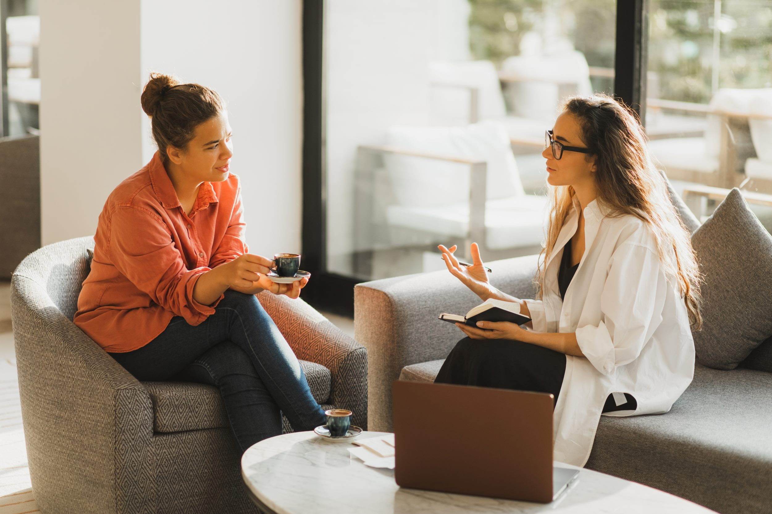 a consultation between a psychologist and her client