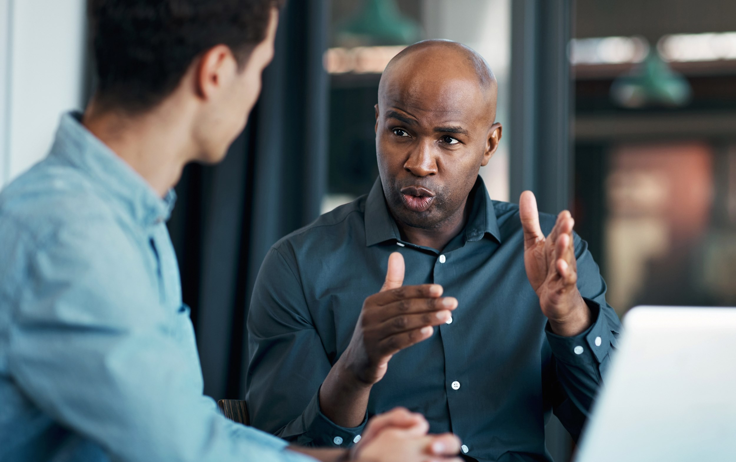 a business consultation between two people