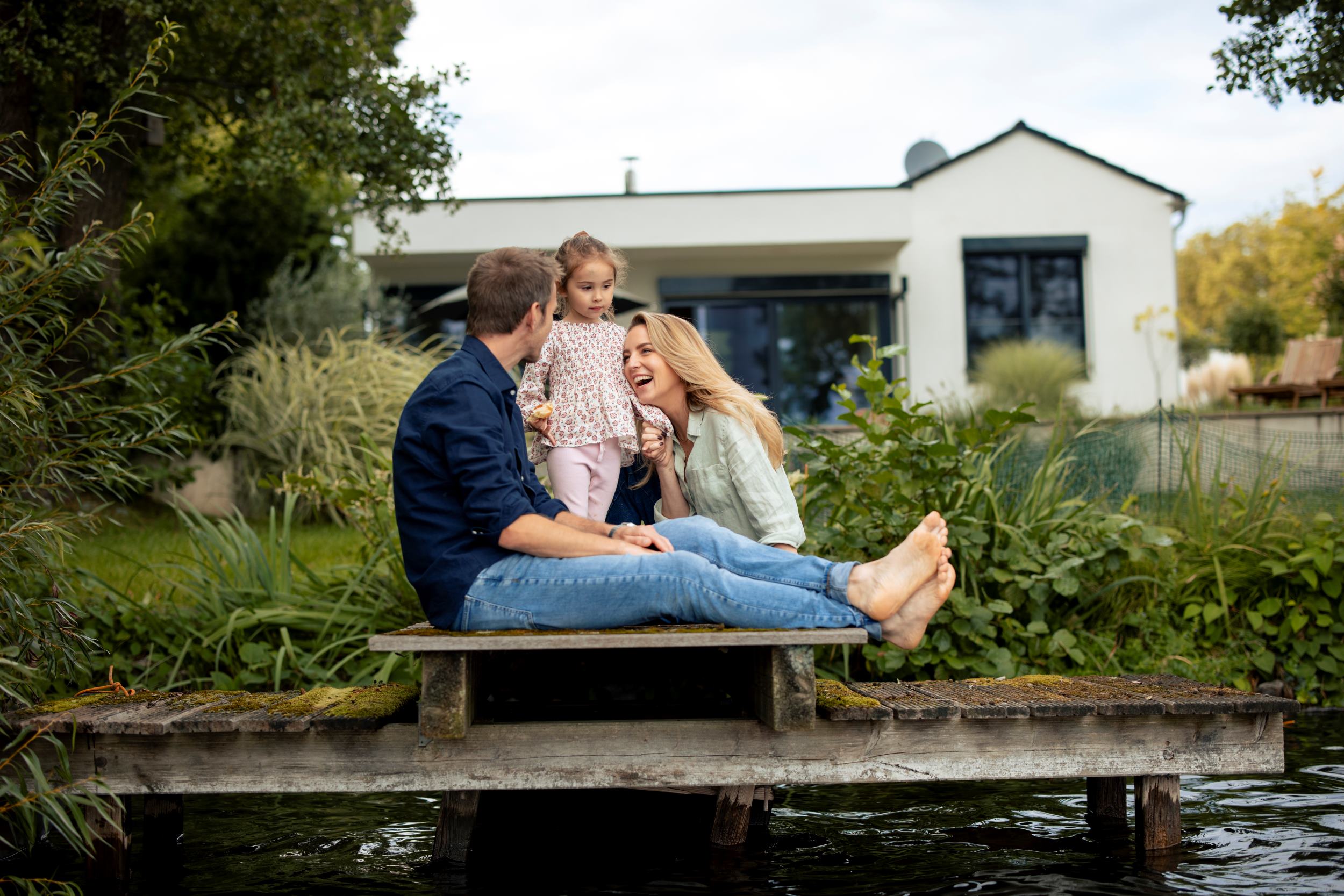 Image of happy family planning education savings