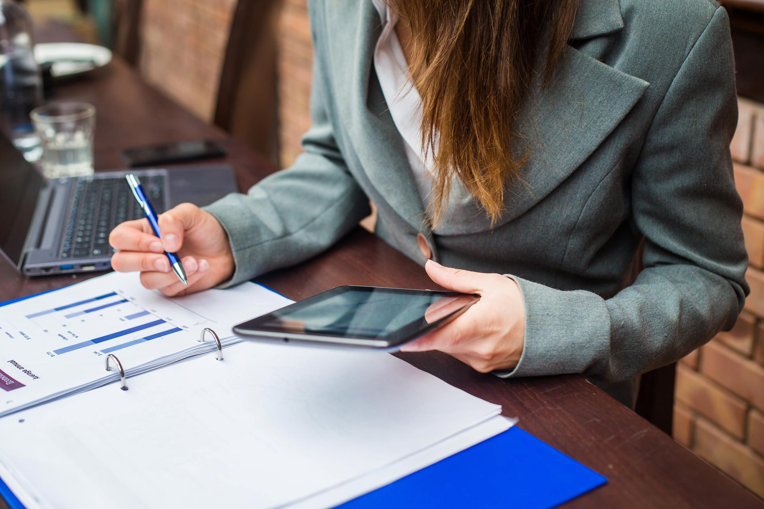person working on business documents