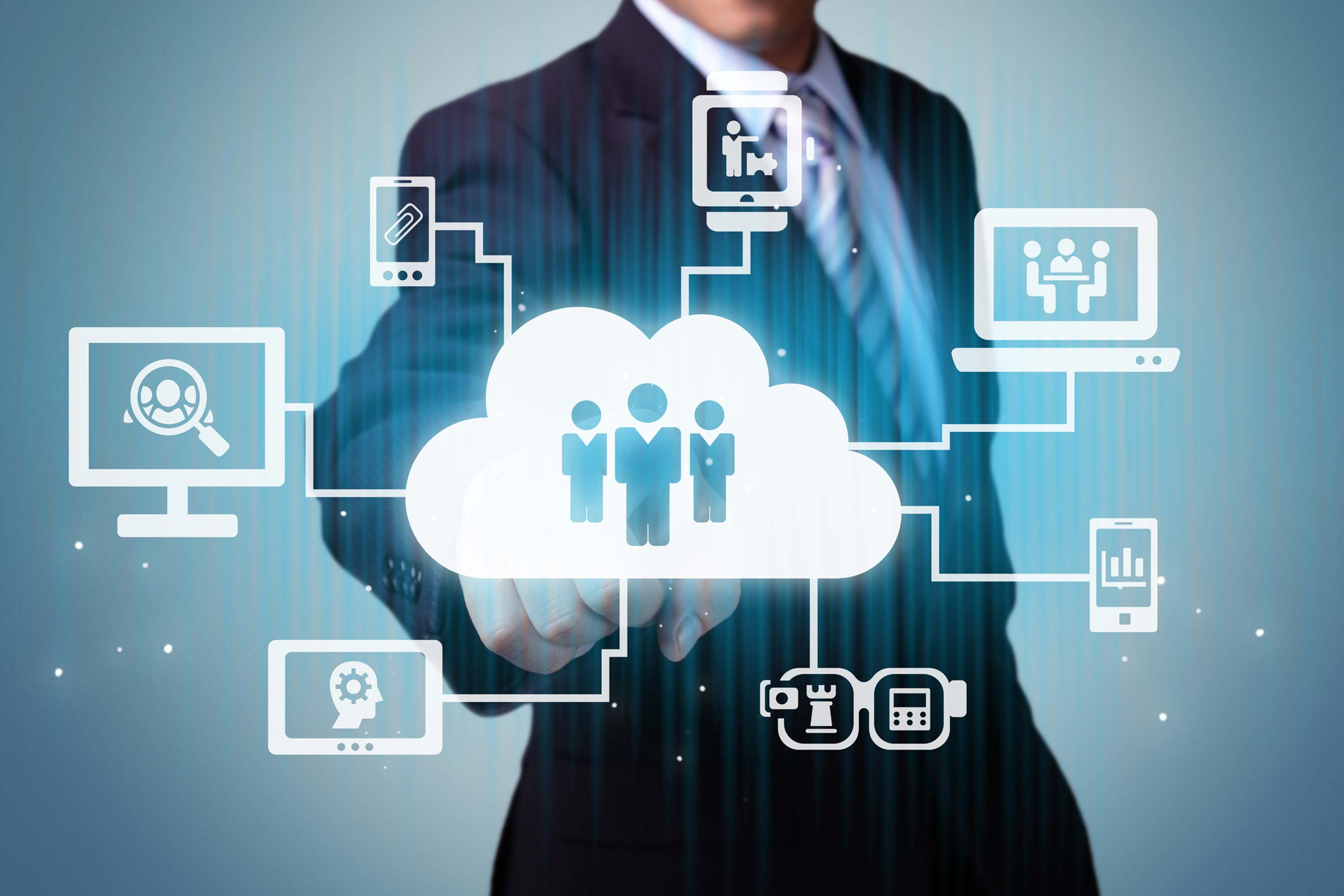 a businessperson coming up with the cloud computing ideas