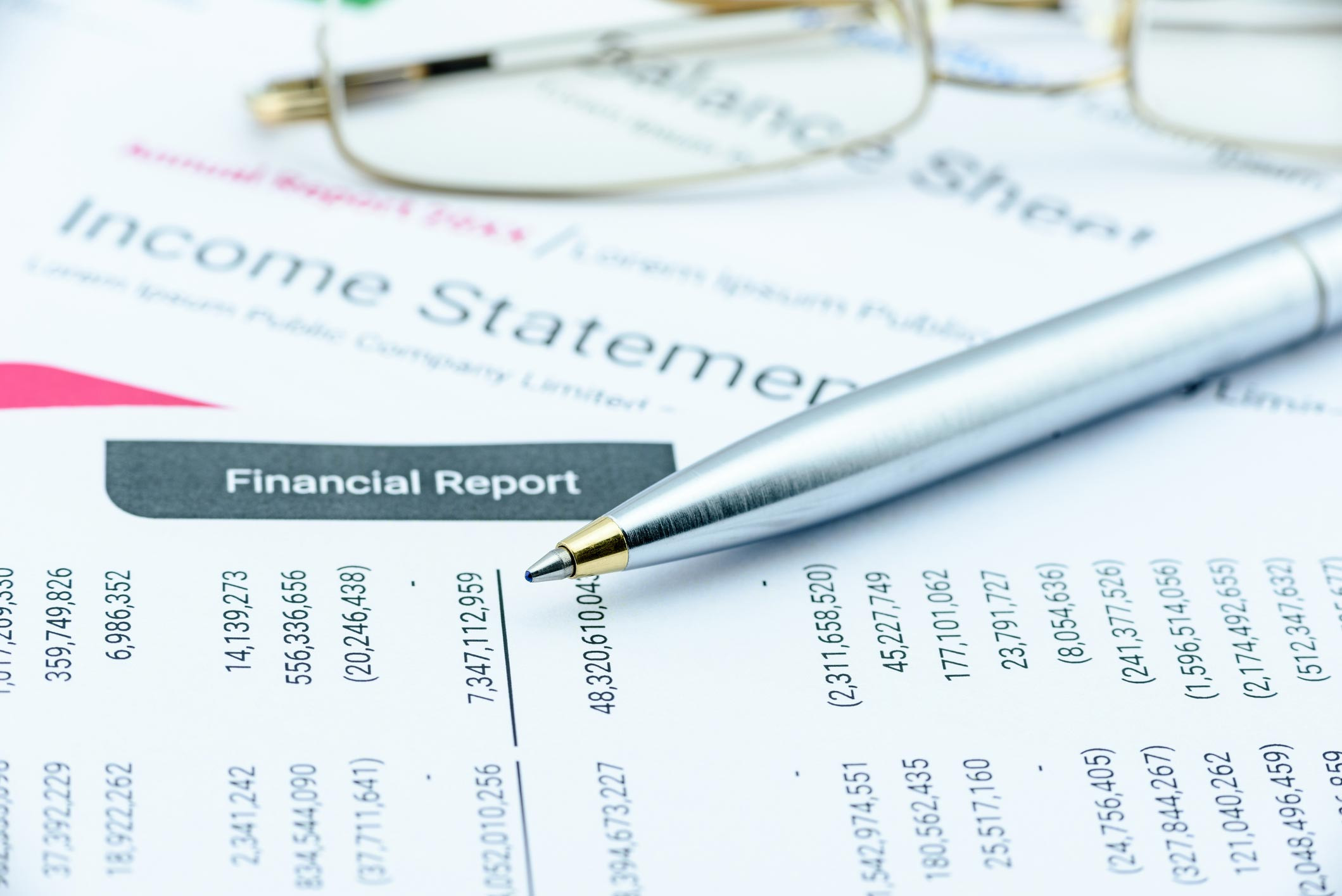 income statement and financial report