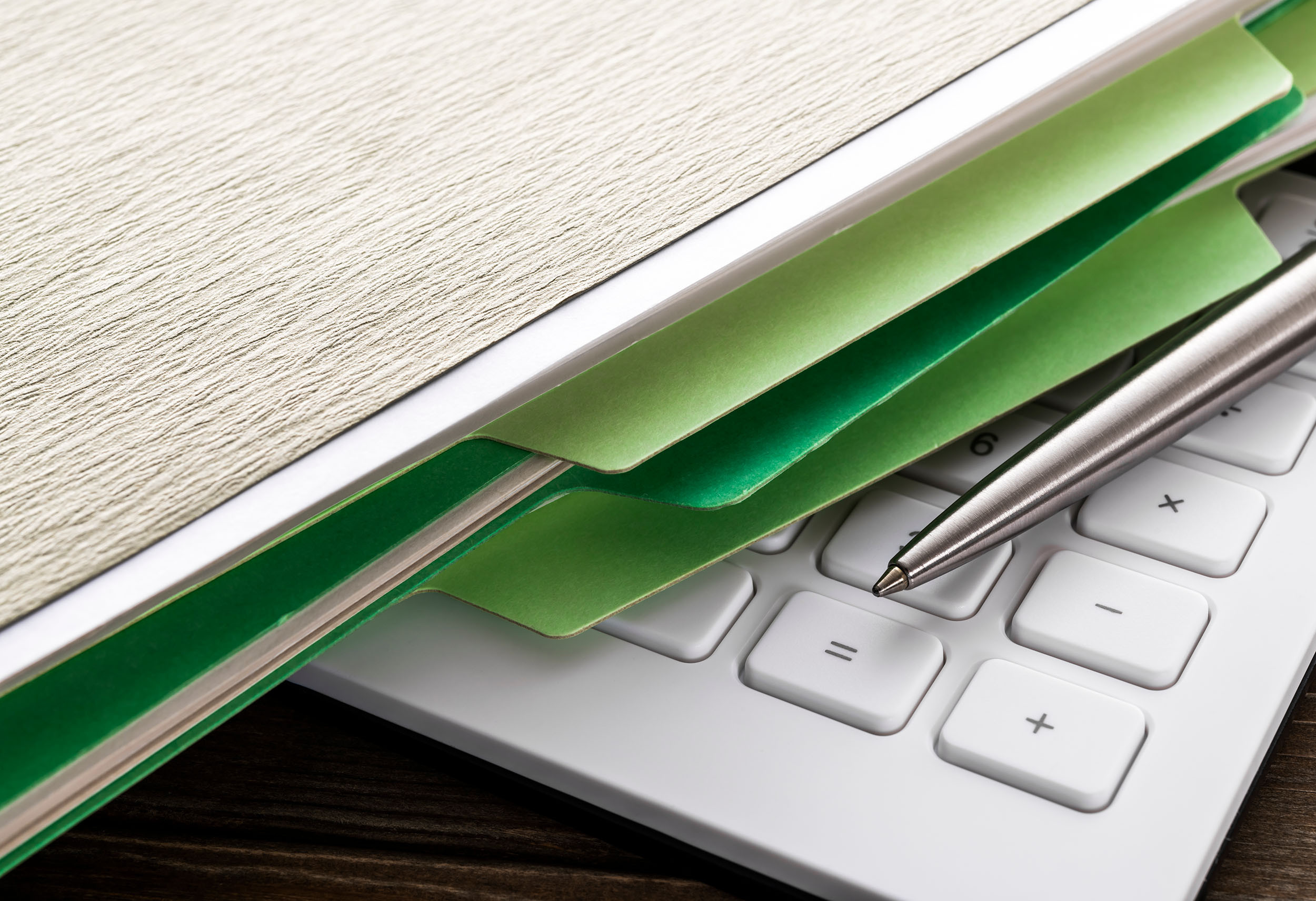 Bookkeeping folders on the keyboard