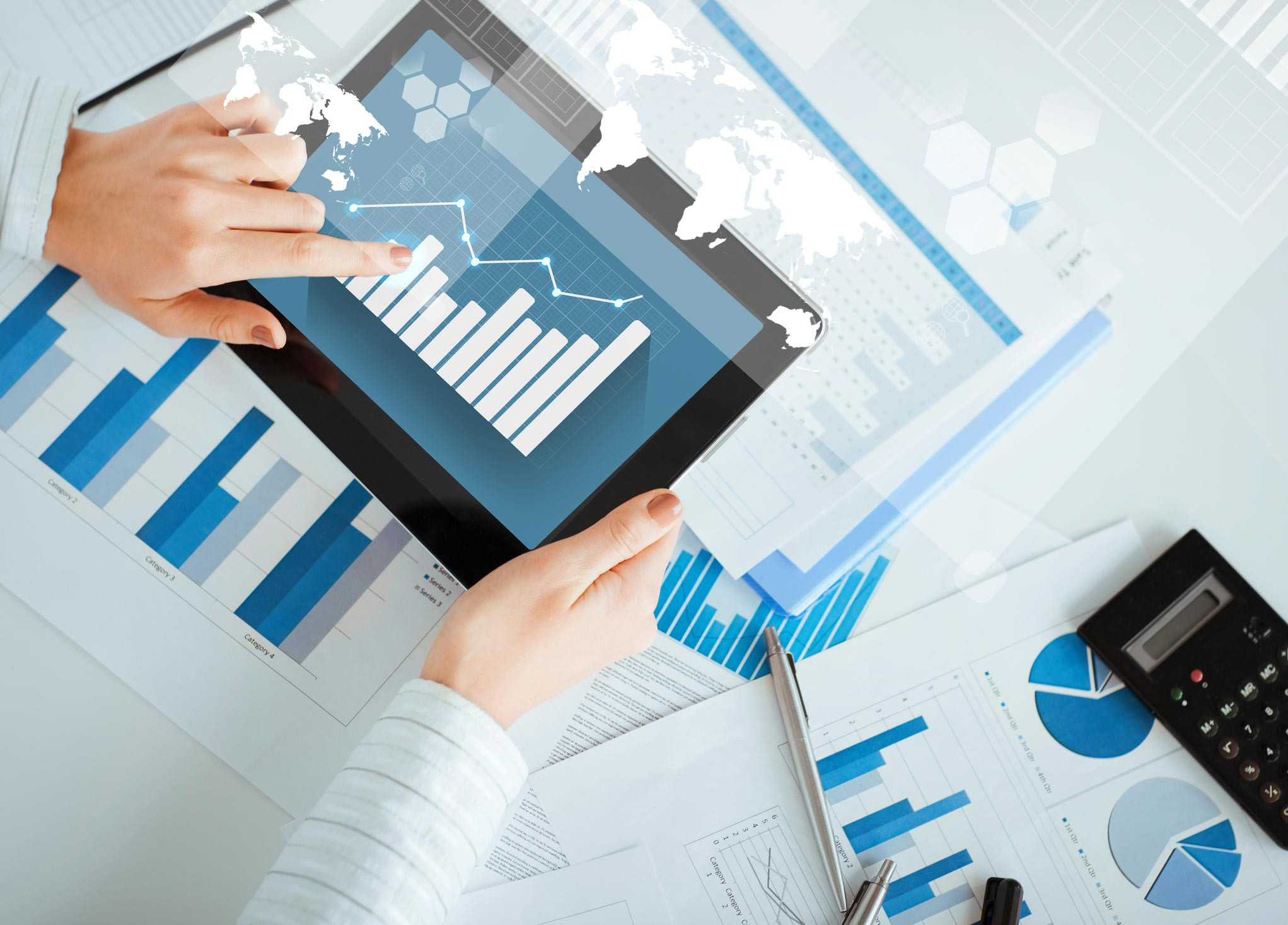 statistical values and the calculator