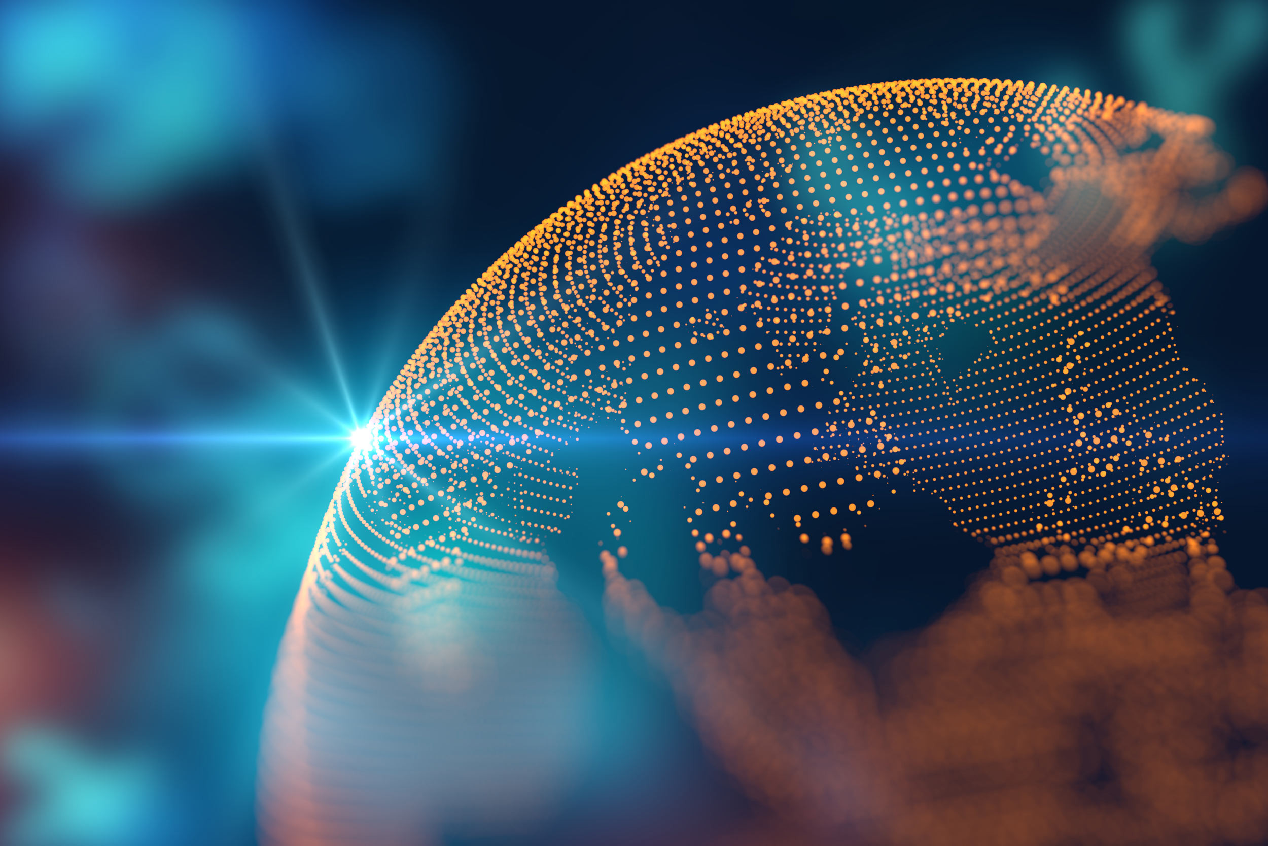 a half view of globe image