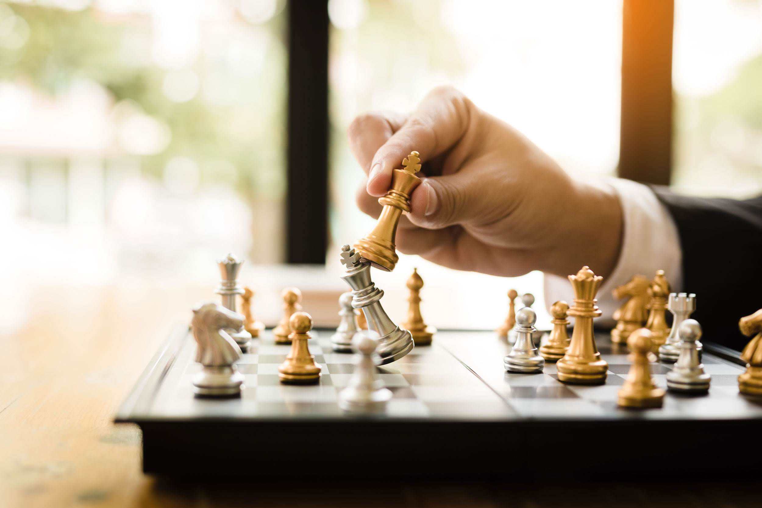 Chess pieces representing strategic financial planning