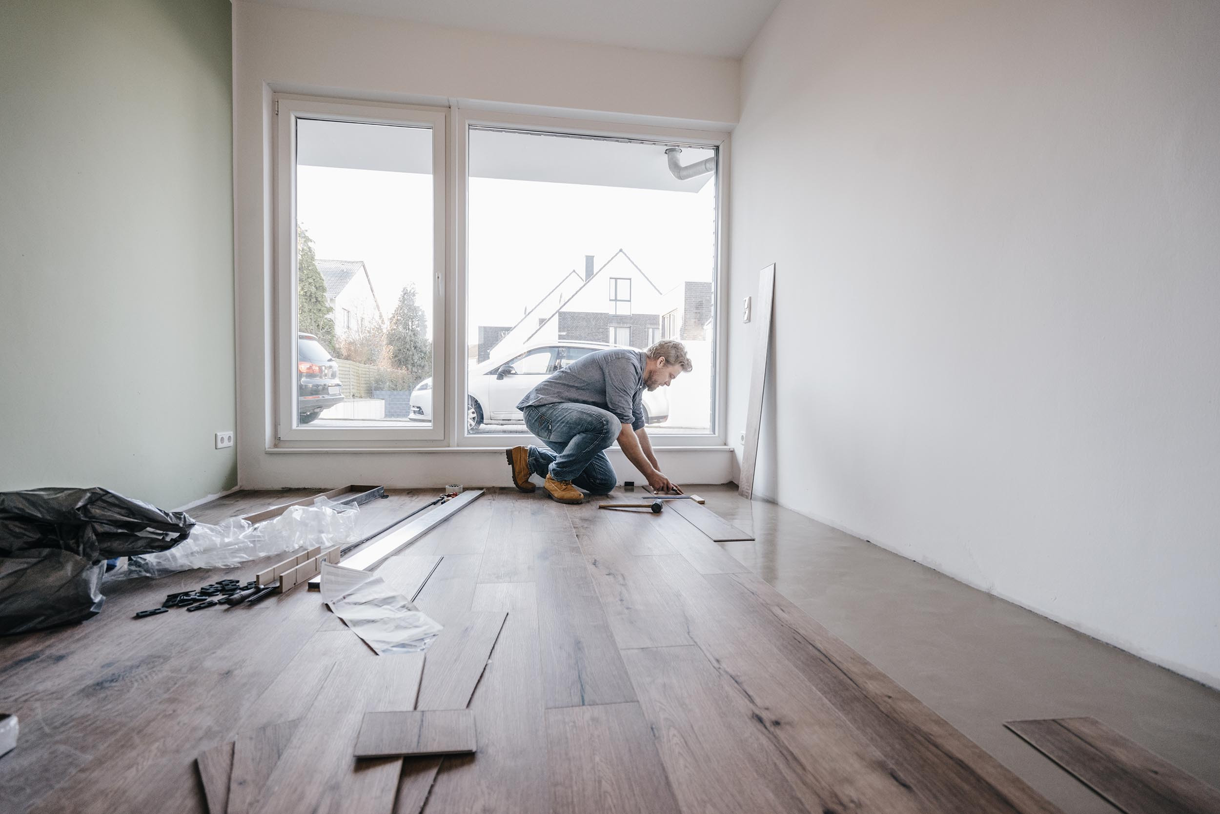 a person remodelling the house