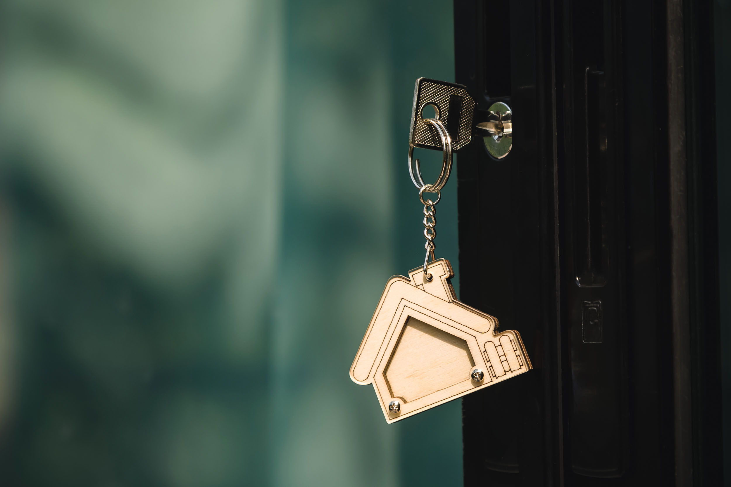 a house key is on the locker of house