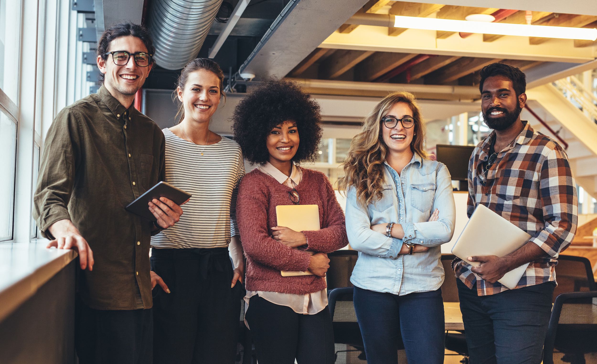 Entrepreneurs collaborating on financial planning