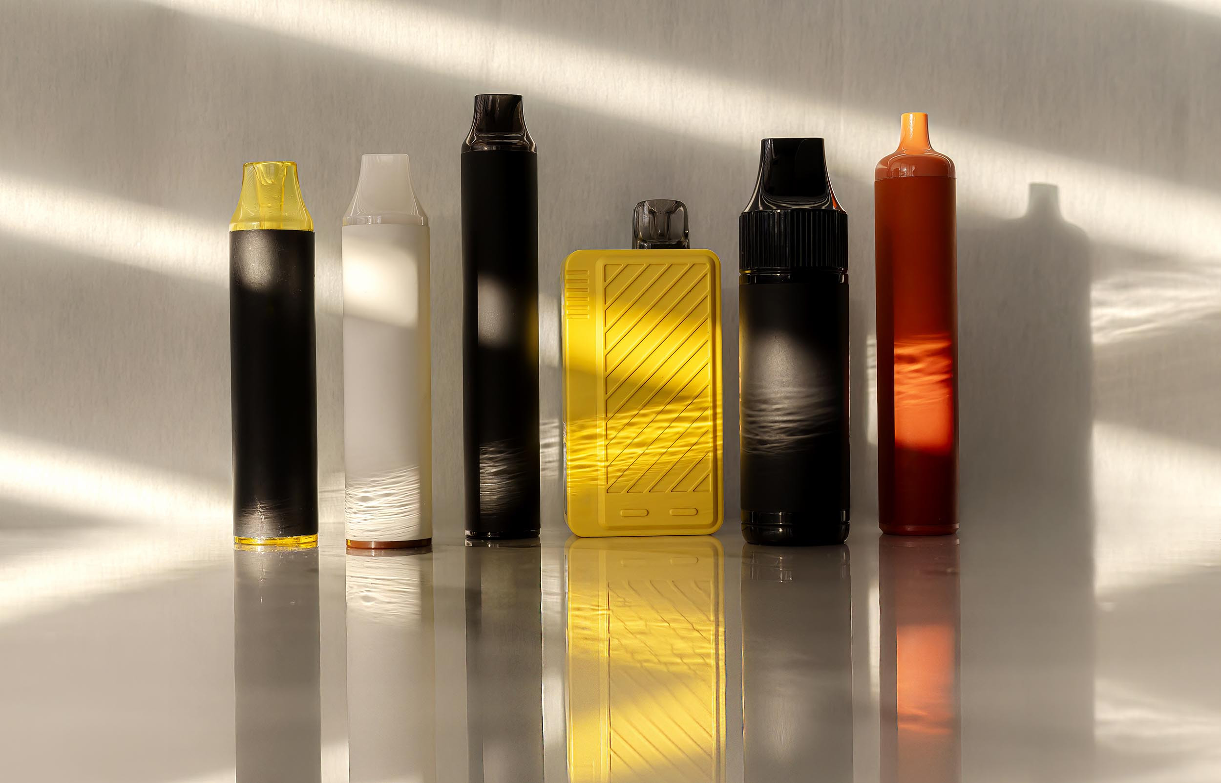 an assortment of electronic cigarettes