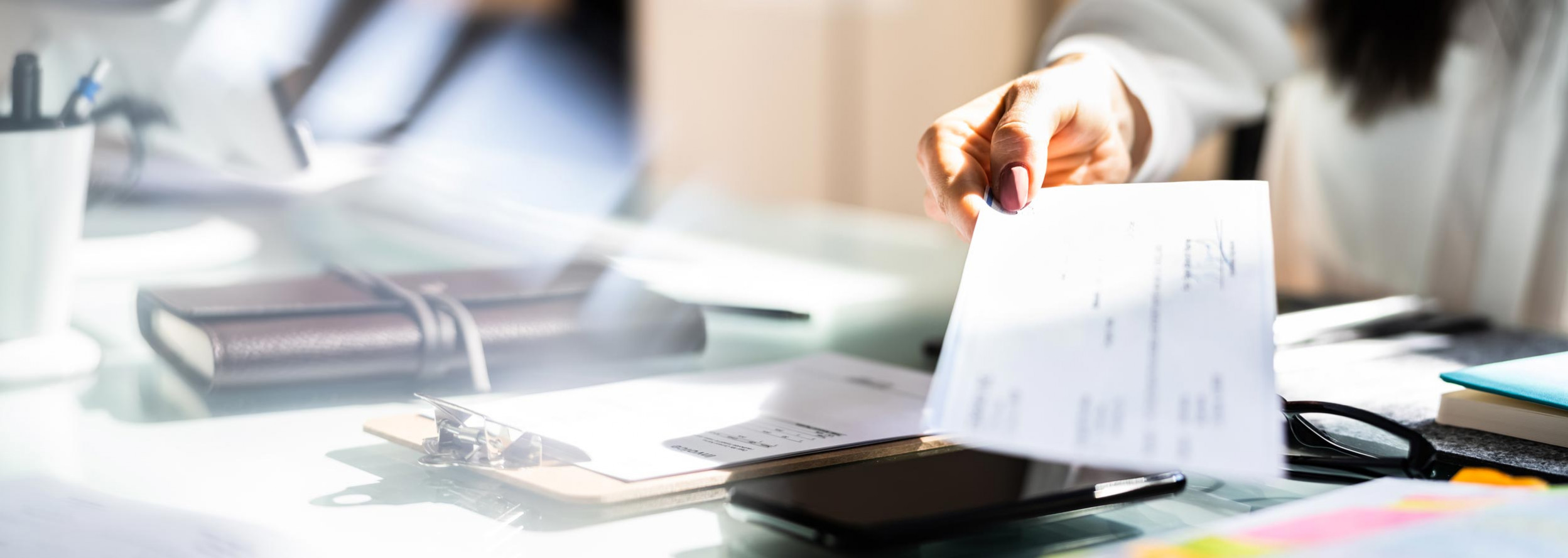 a person handoff paycheck