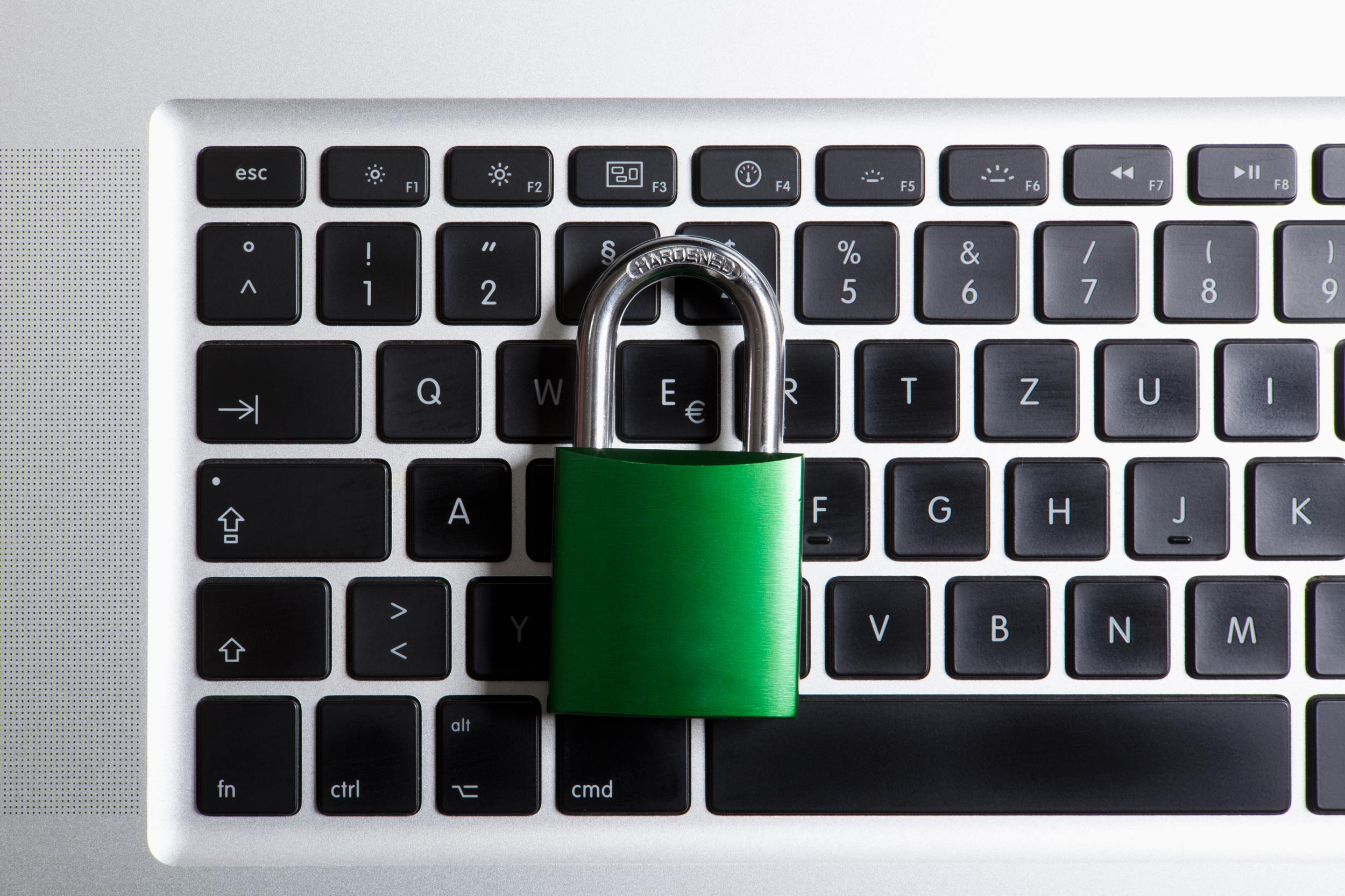 keyboard with green padlock