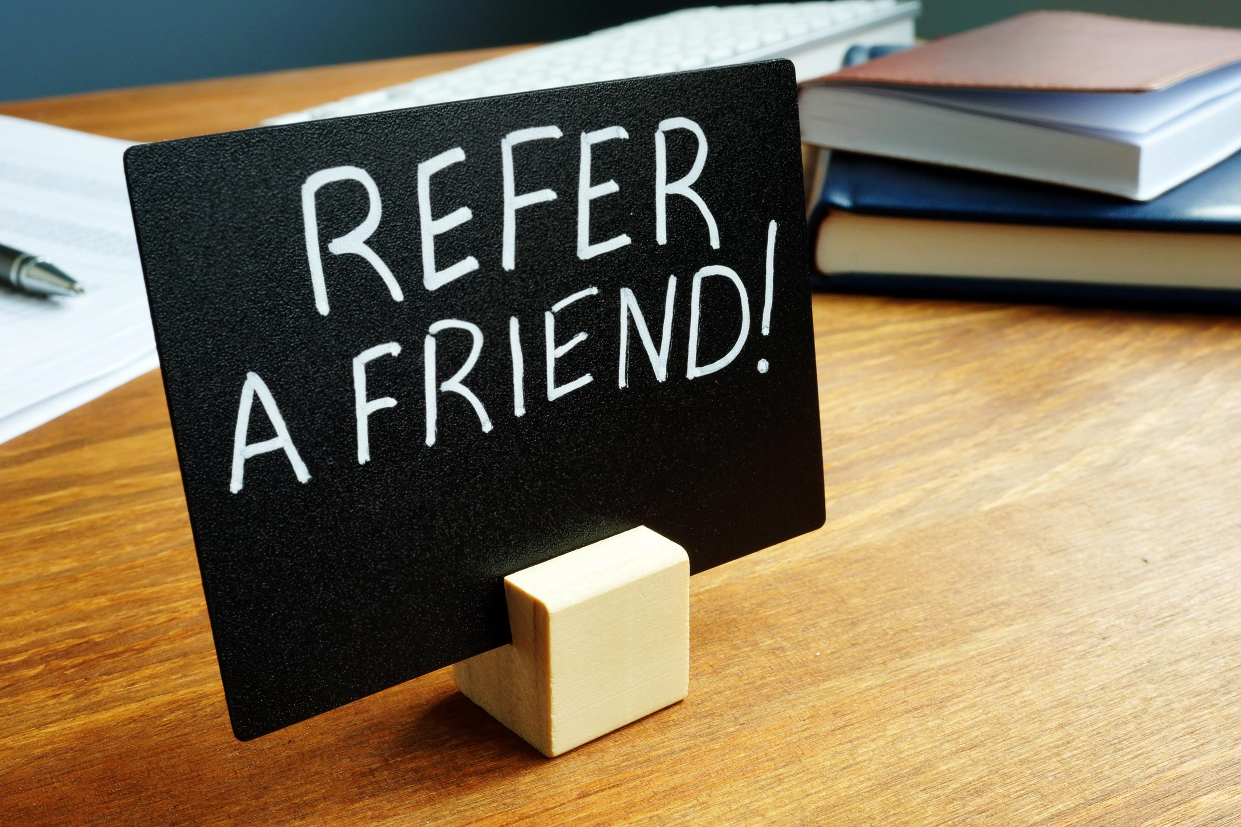 refer a friend on deck with message board