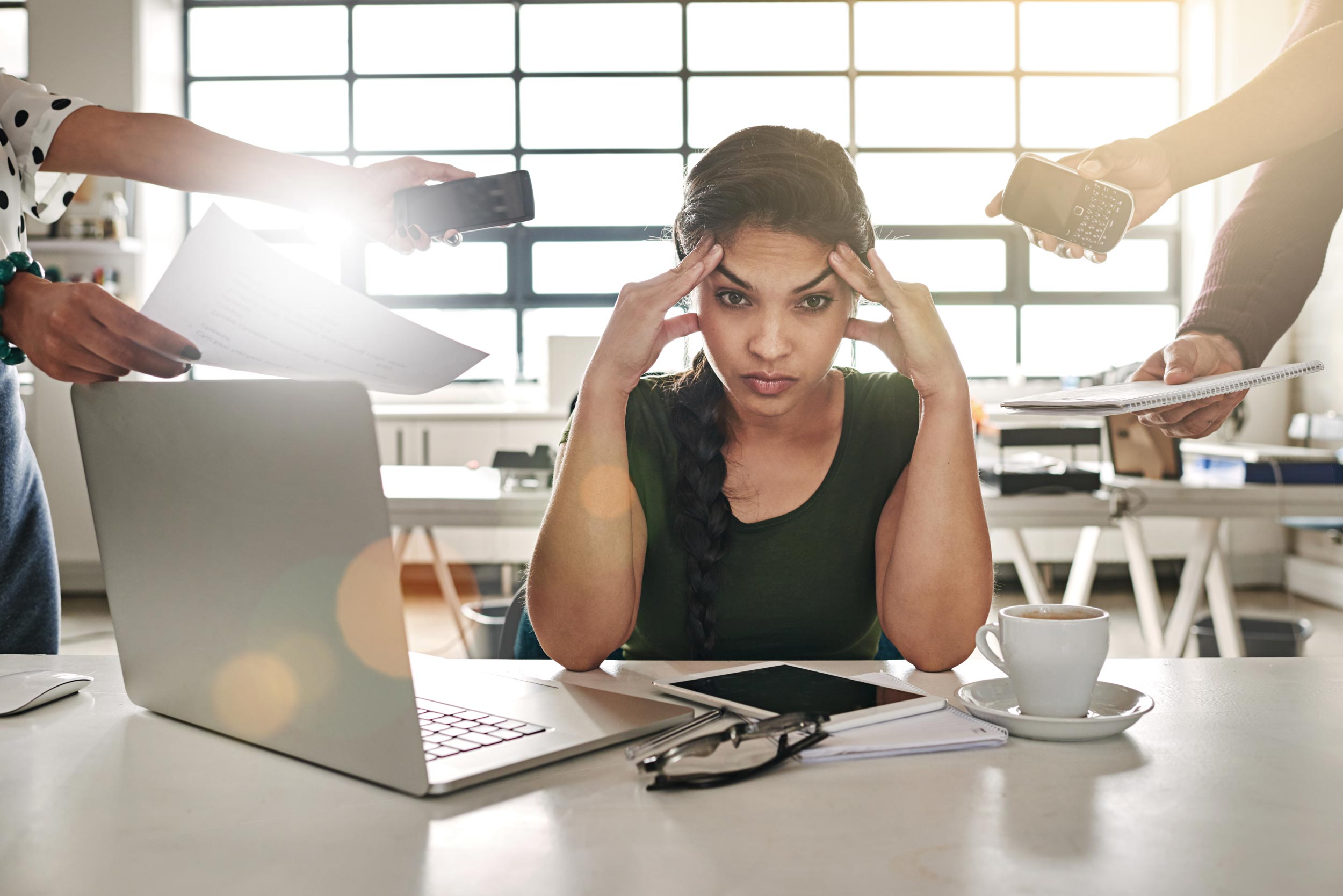 Business owner feeling stressed by reconciliation