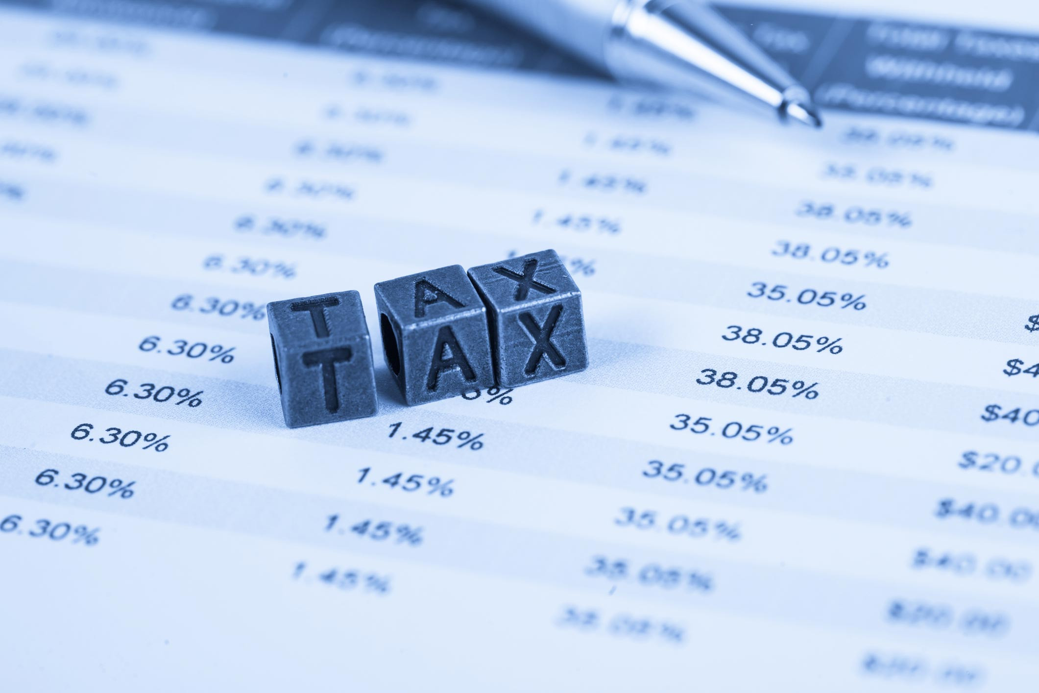 tax blocks with tax resolution document