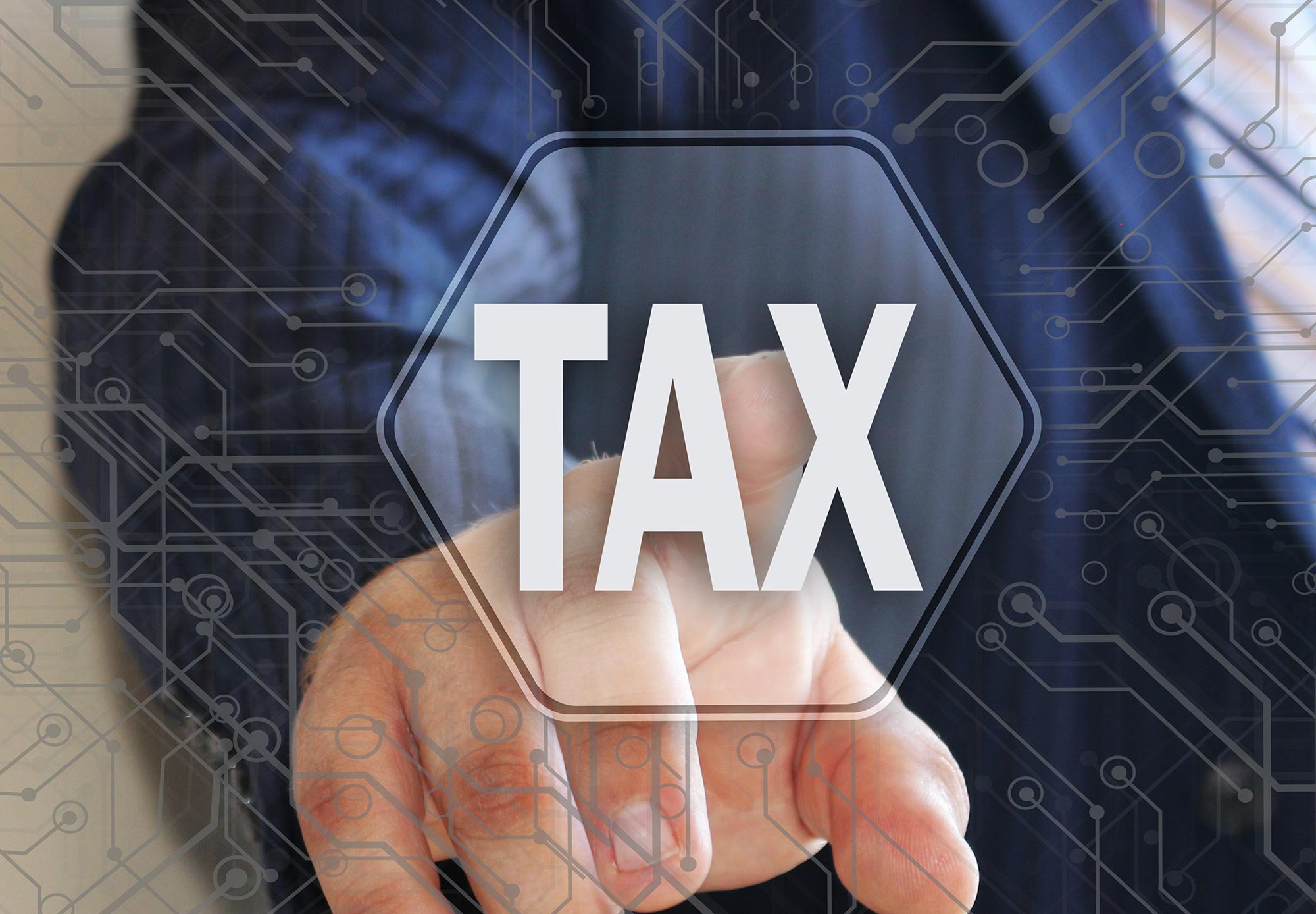 hand pointing tax word