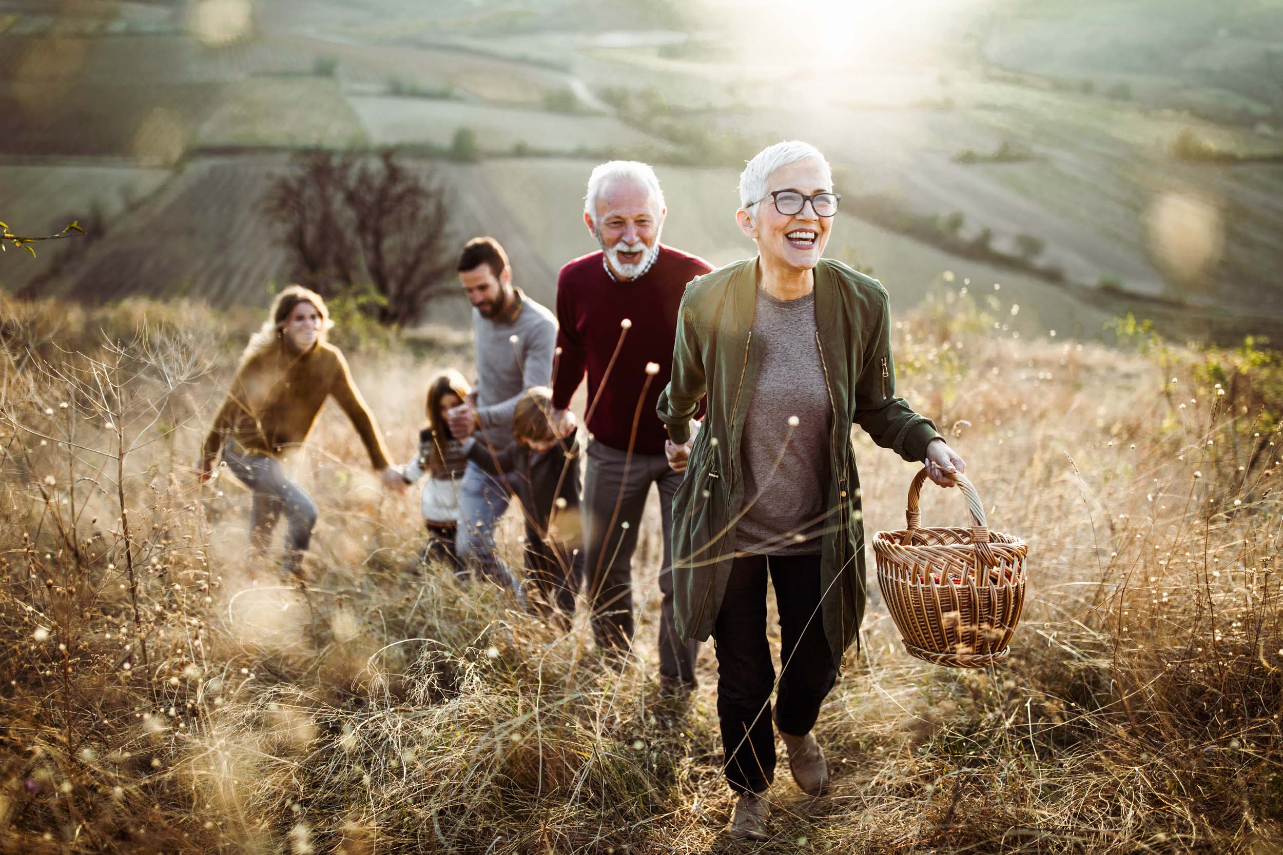 Senior family members offering support
