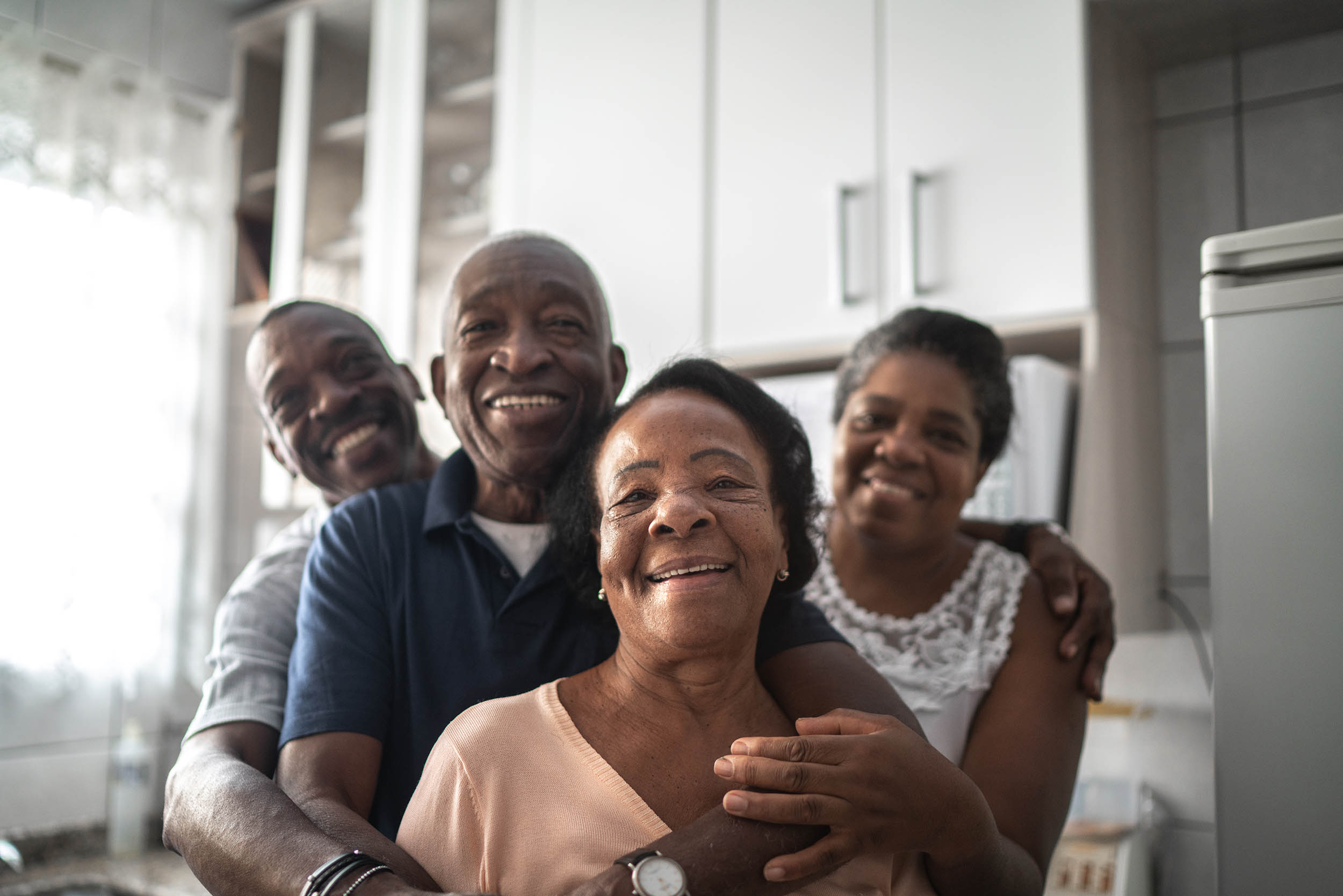 Family reviewing finances