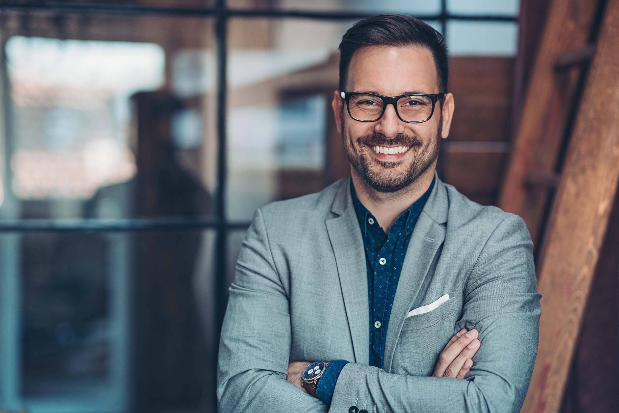 a person enjoying the corporate success