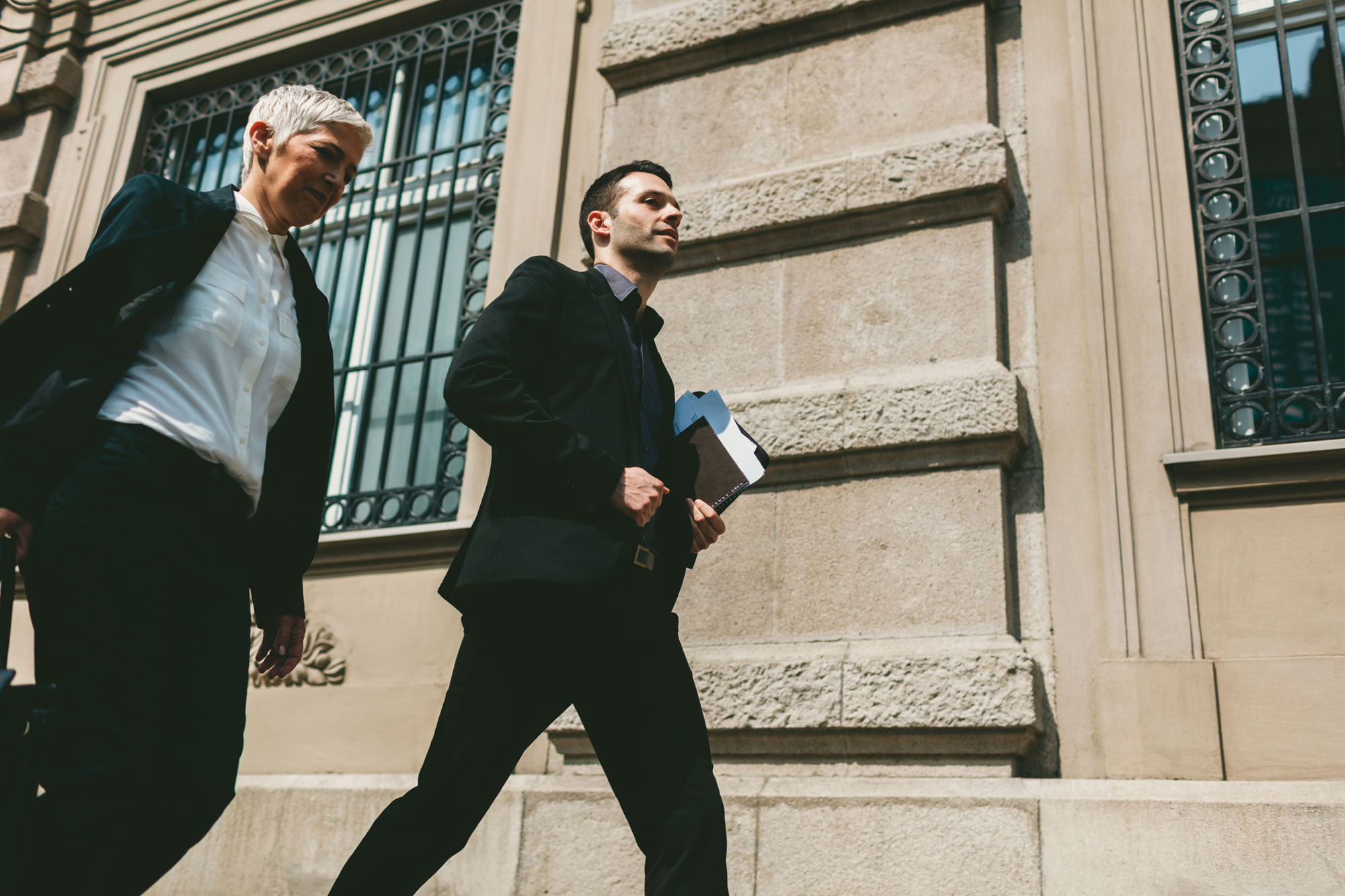 attorneys walking on court