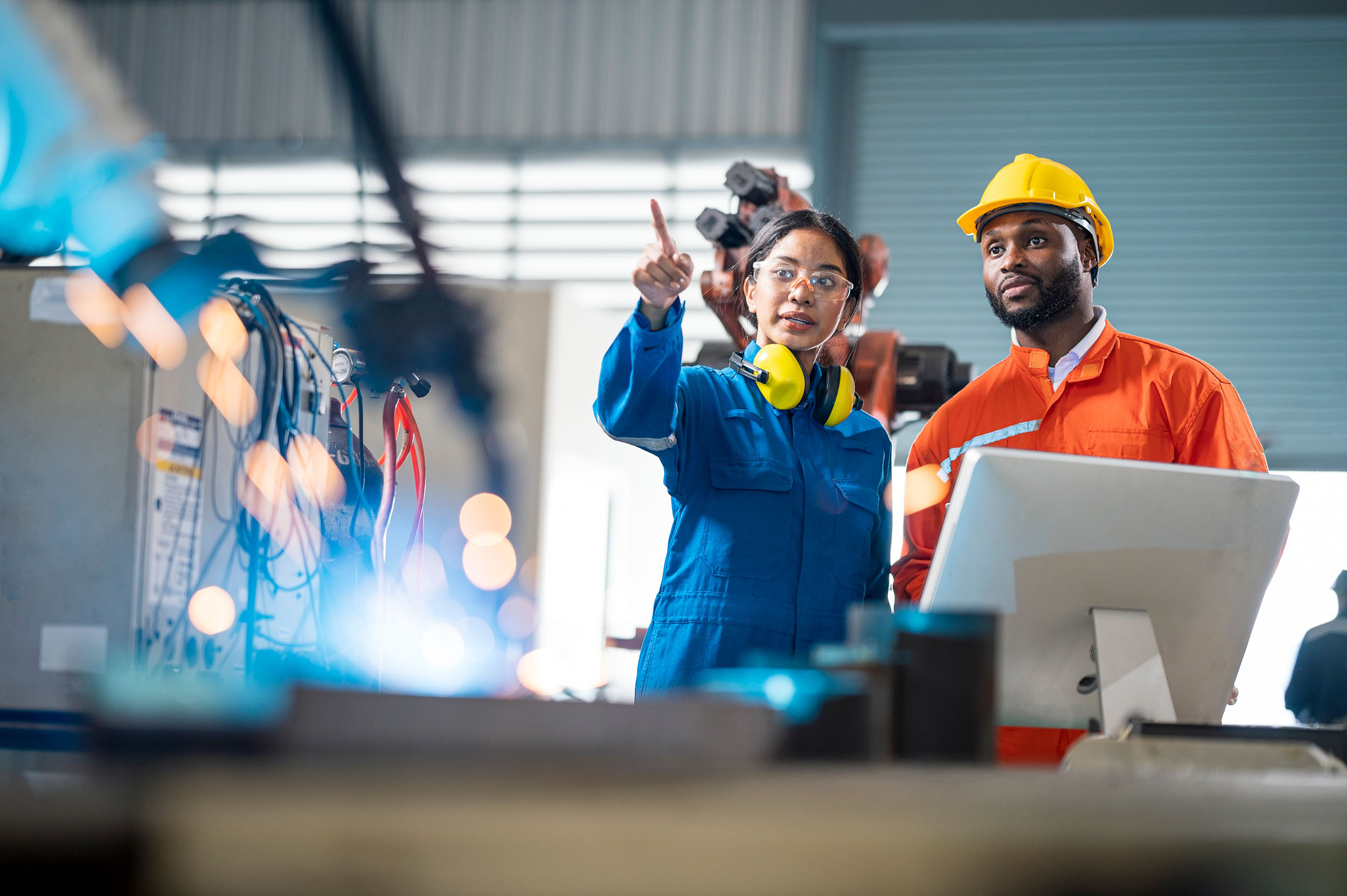 business workers working and manufacturing plan in the factory