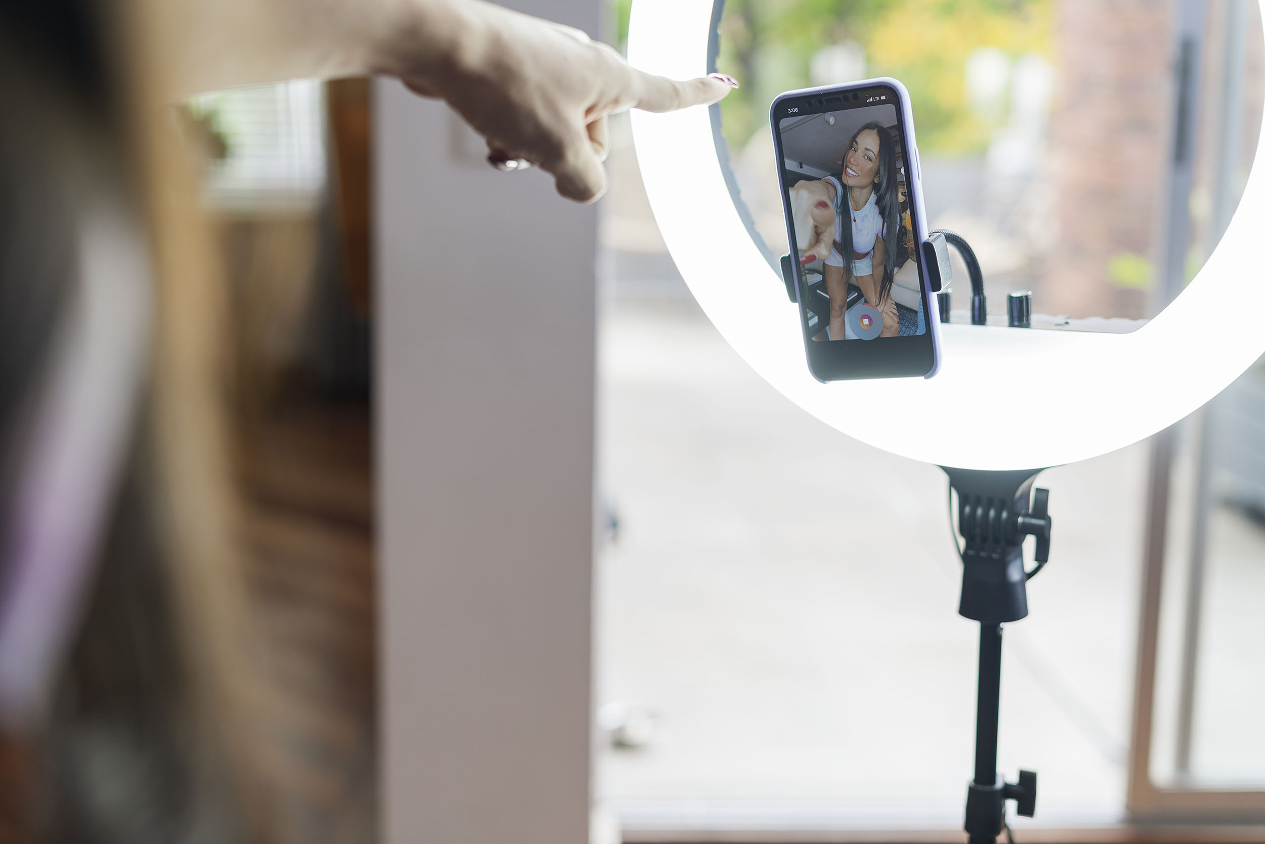 influencer with phone