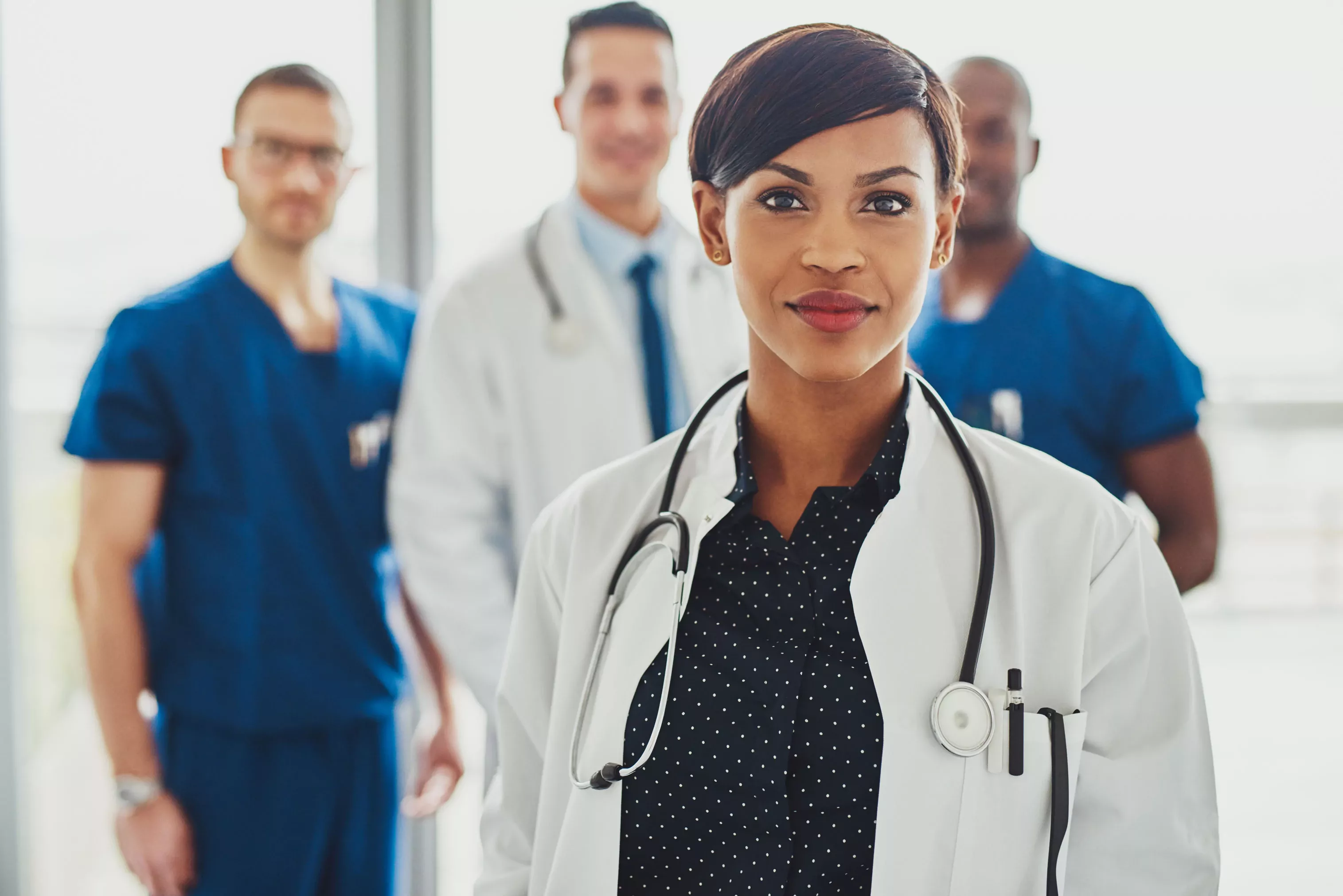 doctor and nurse on background