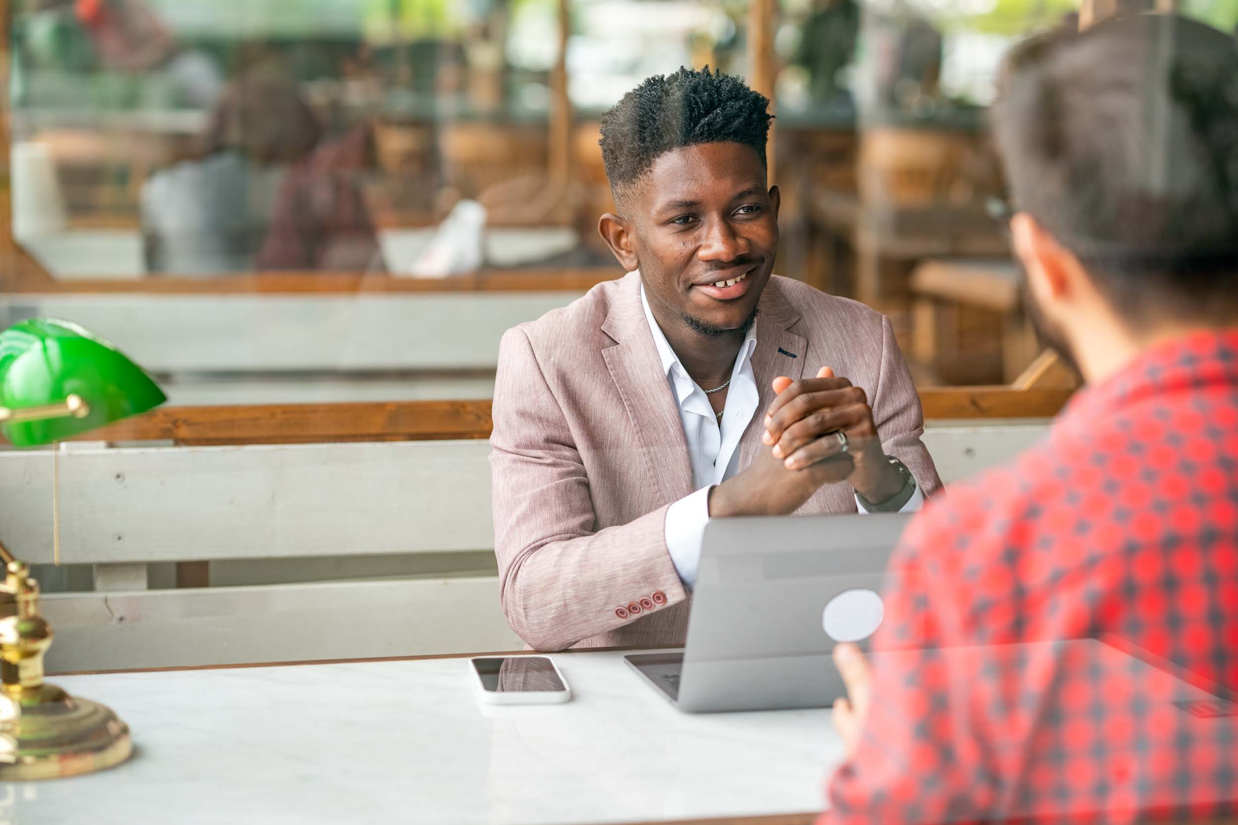 corporate person doing meeting with bank