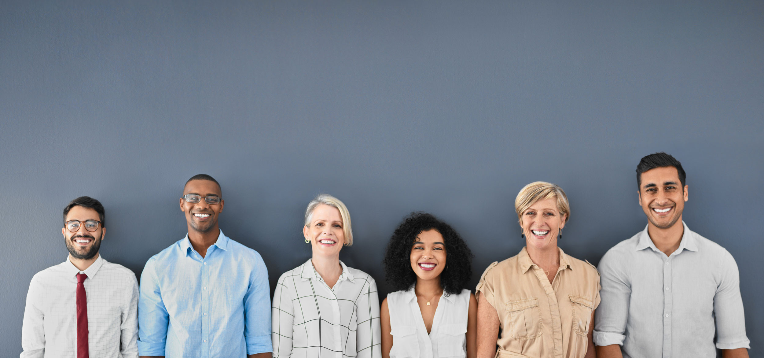 group of people standing with diversity