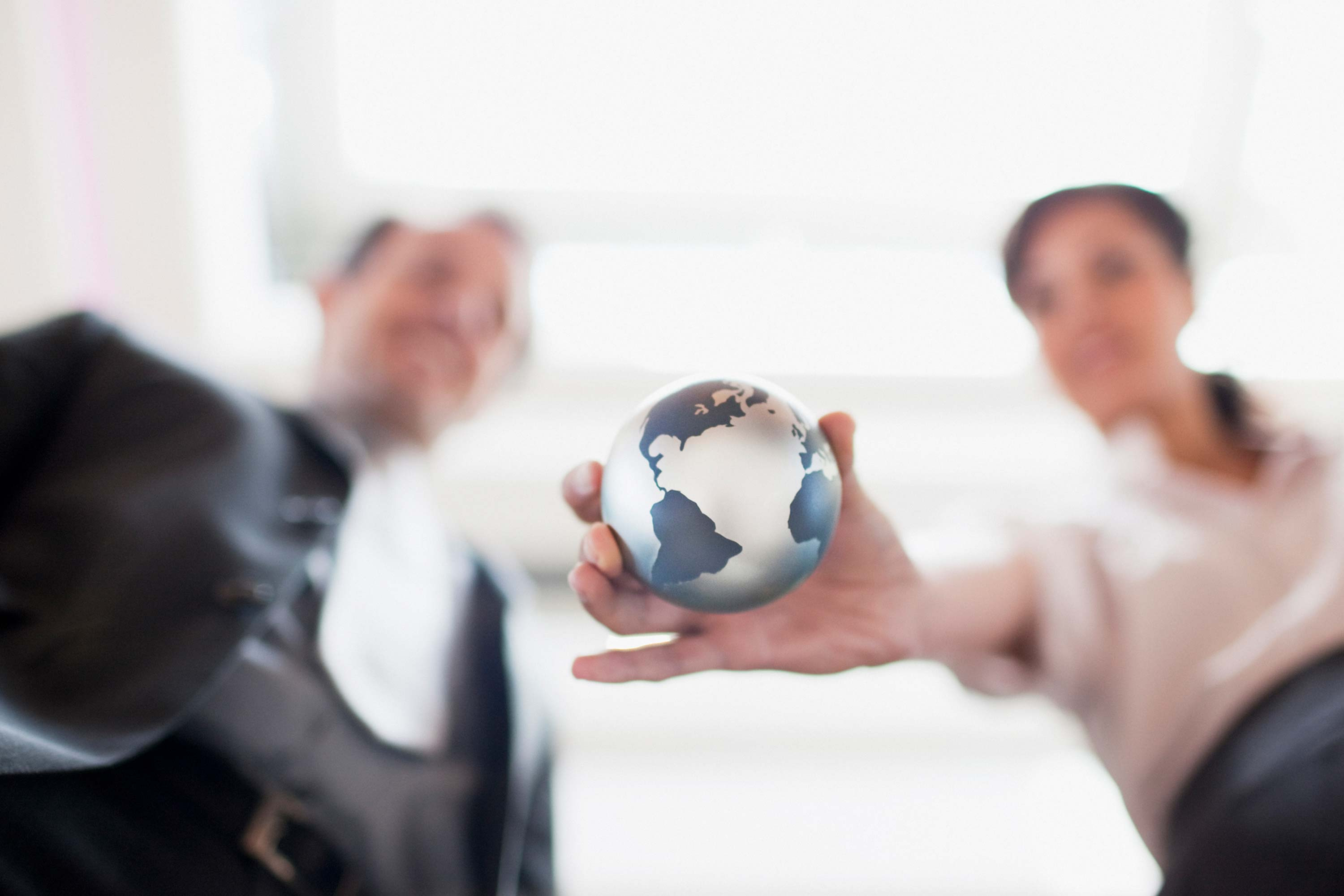 a person having global business in the hand