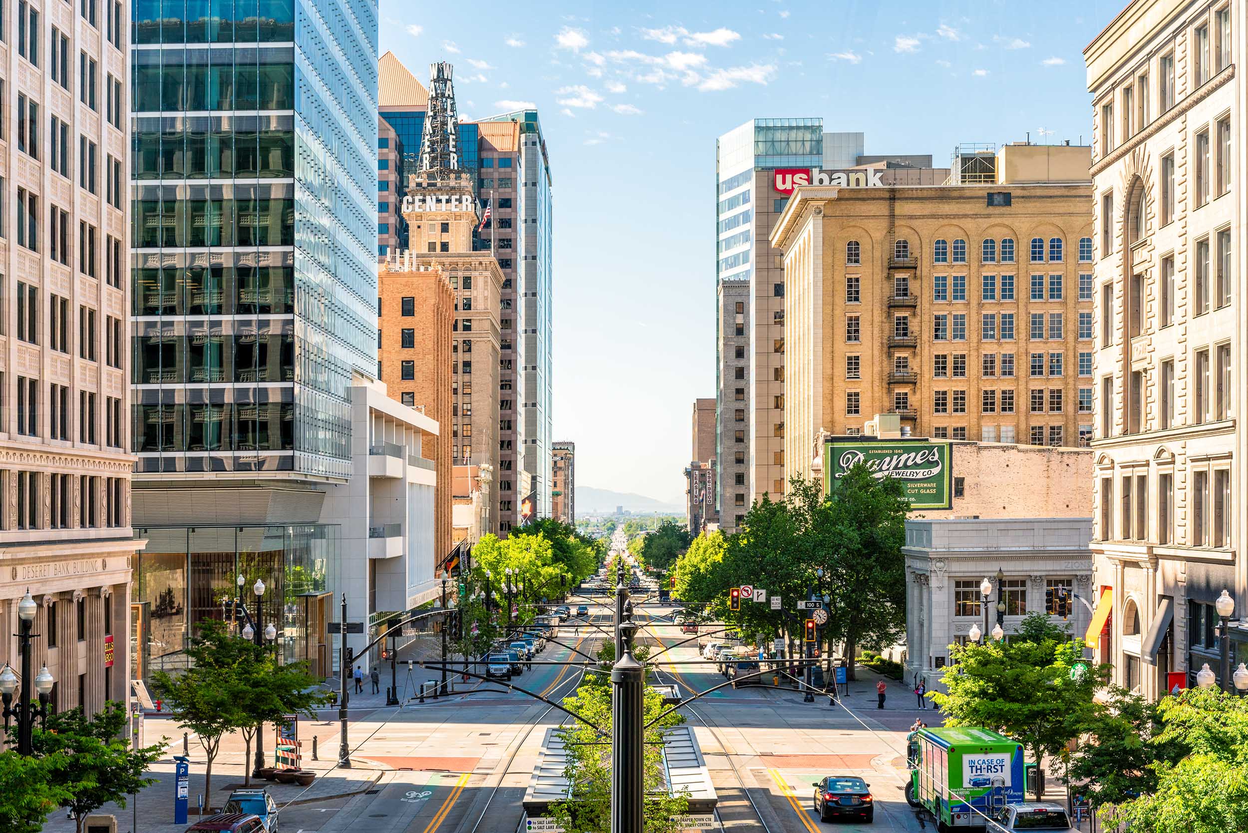 City landscape representing community support