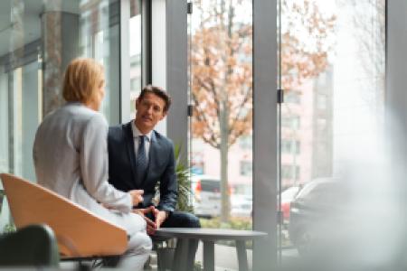 business meeting between two people