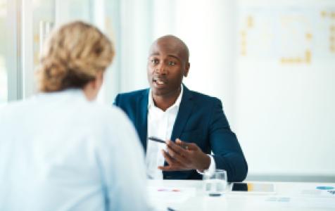 a consultation meeting with a client