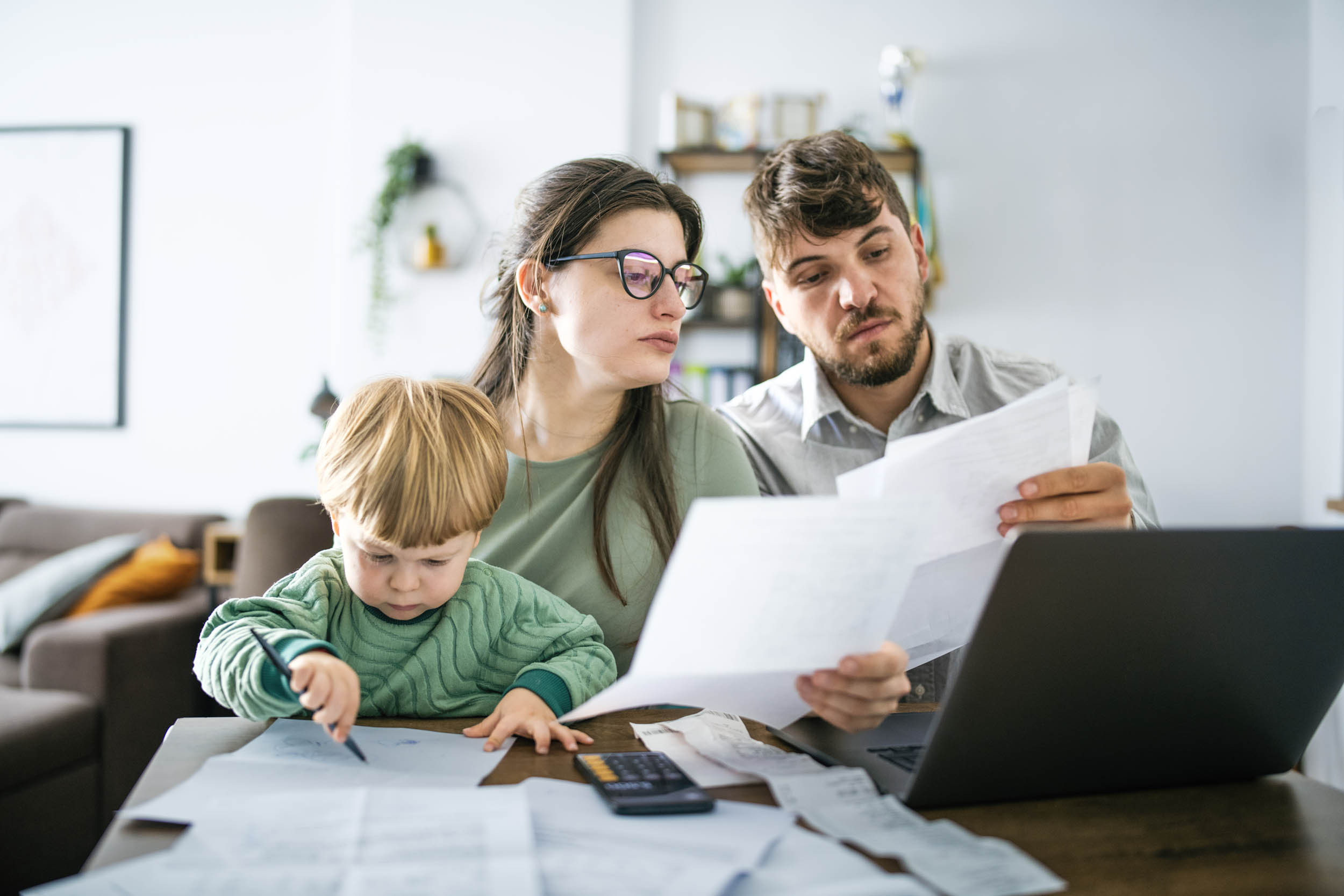 a middle class family doing financial planning
