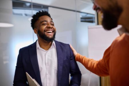 two happy business partners
