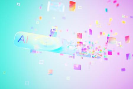 colorful AI search bar