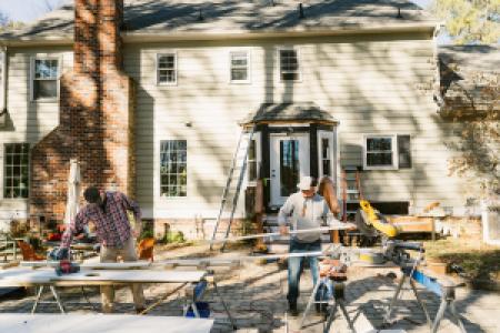 a team renovating a residential house